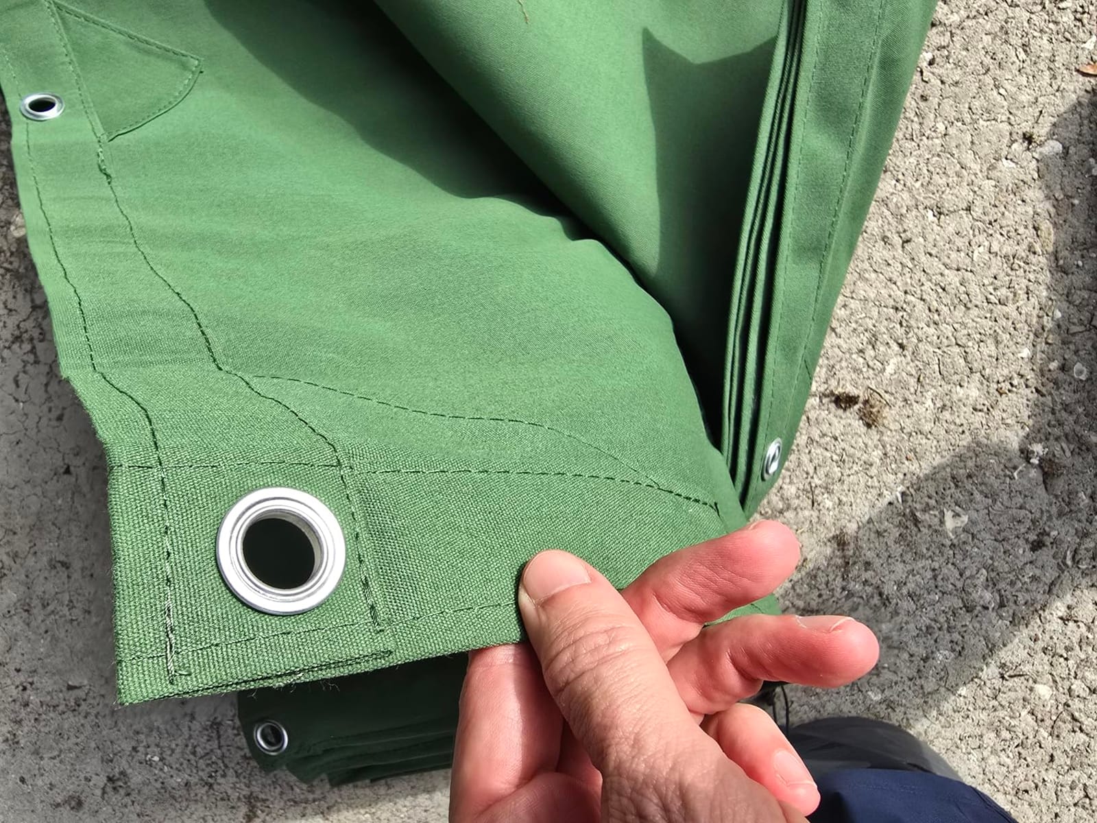 Canvas Tarp 6x8 FT 12 Oz Heavy Duty Water Resistant Tan | Waterproof Canvas Tarp, Rustproof Grommets, UV Resistant, Reinforced Edges for Camping, Canopy, Woodpile & Trailer customer photo 2