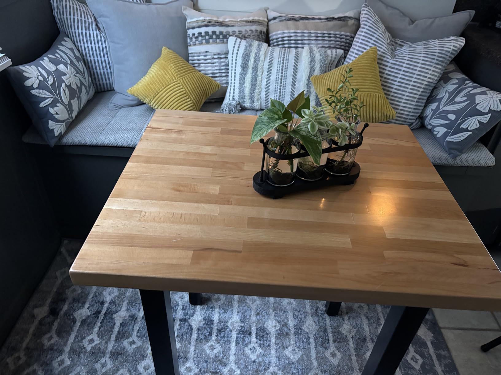 Finished Walnut Butcher Block Countertop, 48 x 25 x 1.5 In | Spacious solid walnut top with a sealed finish for kitchen islands, desks, dining tables, coffee bars and custom furniture customer photo 2