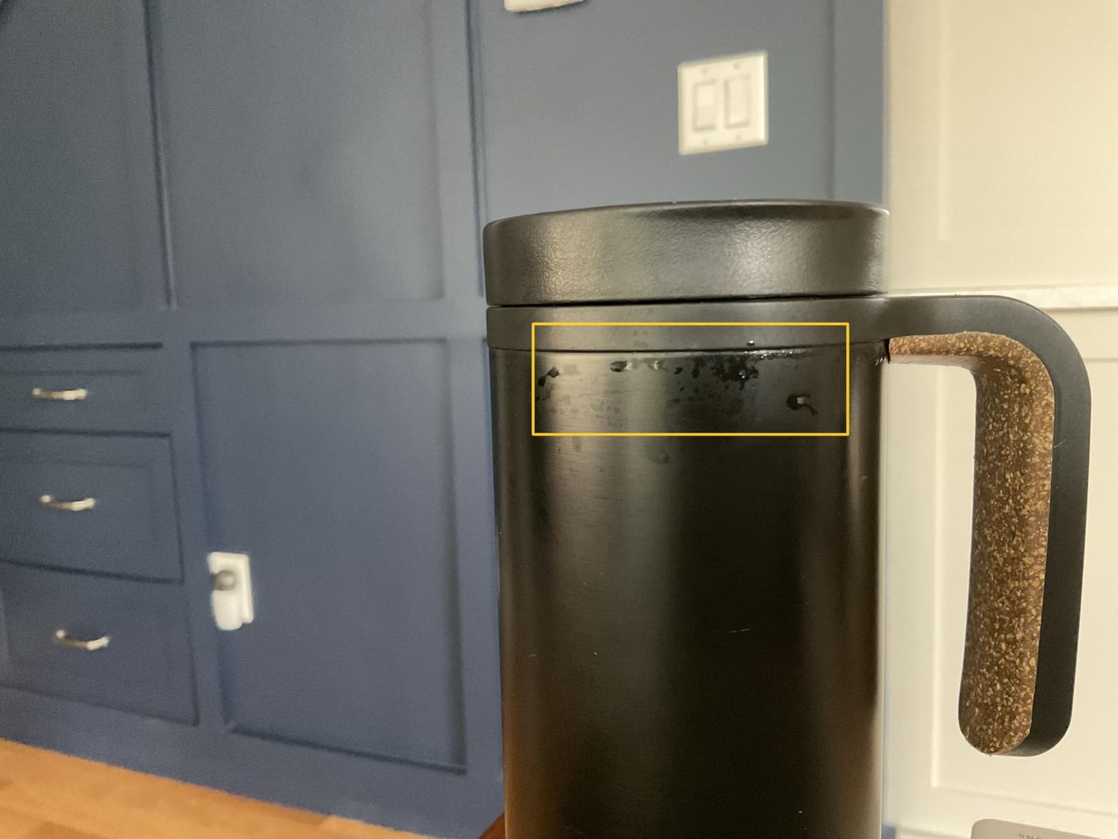Ello Magnet 18oz Insulated Stainless Steel Travel Mug with Handle, Sonoma | Leakproof coffee tumbler with side handle and cork coaster. BPA-free, keeps drinks hot for 5 hours, great for coffee and tea. customer photo 1