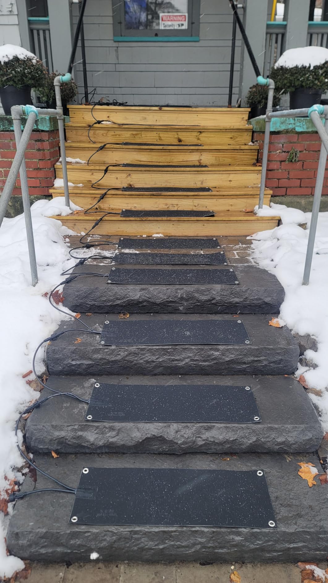 3 Pcs Heated Snow Melting Mats, 10 x 30 in No-Slip Rubber Heated Outdoor Mats, Snow and Ice Melting Mats for Winter Outdoor Stairs, Steps, Doorways,Walkways, Driveway, 2 in/h Melting Speed customer photo 1