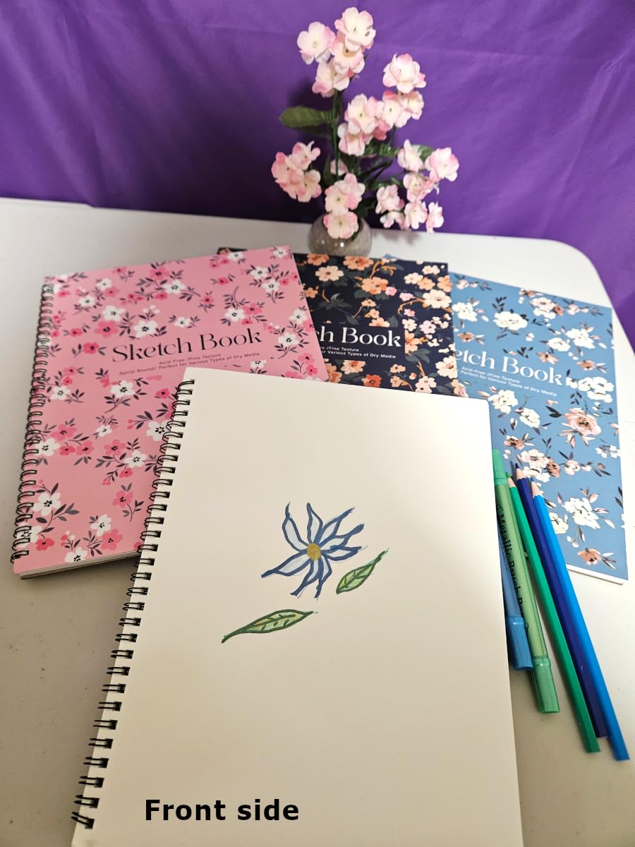 4 Pack Small Sketch Books for Kids, 5.5 x 8.5 in Spiral Bound customer photo 2