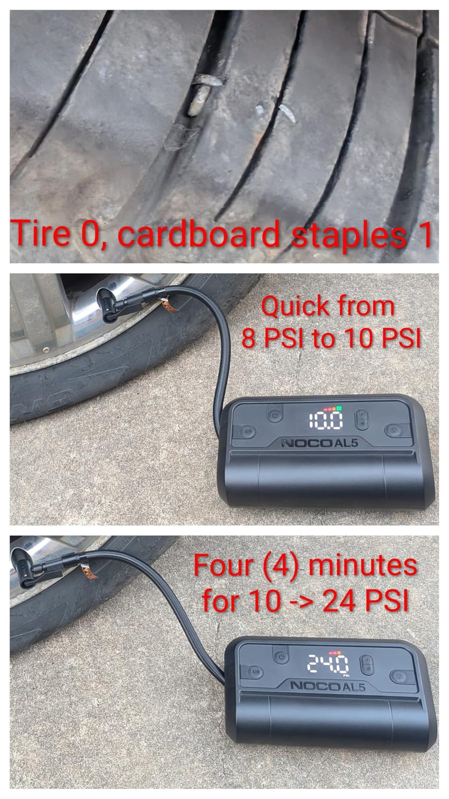 NOCO Air AL5 17 LPM 12V Cordless Tire Inflator & Portable Air Compressor | Inflates 0-40 PSI in 7 Minutes, 130 PSI, Digital Gauge & Auto-Shutoff, USB-C Rechargeable Power Bank, Tires up to 31 Inches customer photo 2