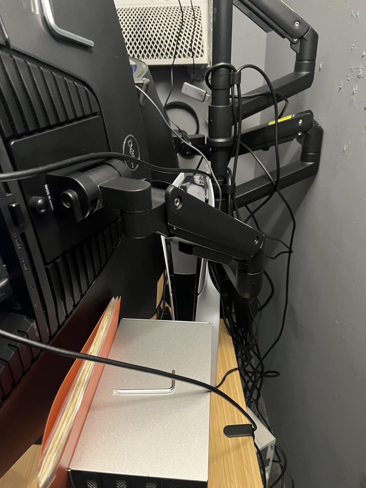 VIVO Pneumatic Arm Single Ultrawide Monitor Extra Tall Desk Mount for Up to 49 inch Screens, Heavy Duty Clamp, Holds Ultra Wides Up to 44 lbs, Black, STAND-V110K customer photo 2