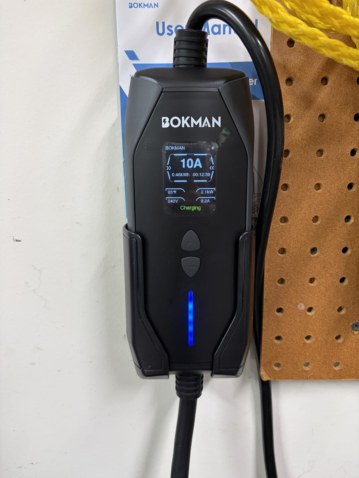 bokman Portable Level 1&2 EV Charger, 16A 20ft, NEMA 6-20P/5-15 Adapter customer photo 1