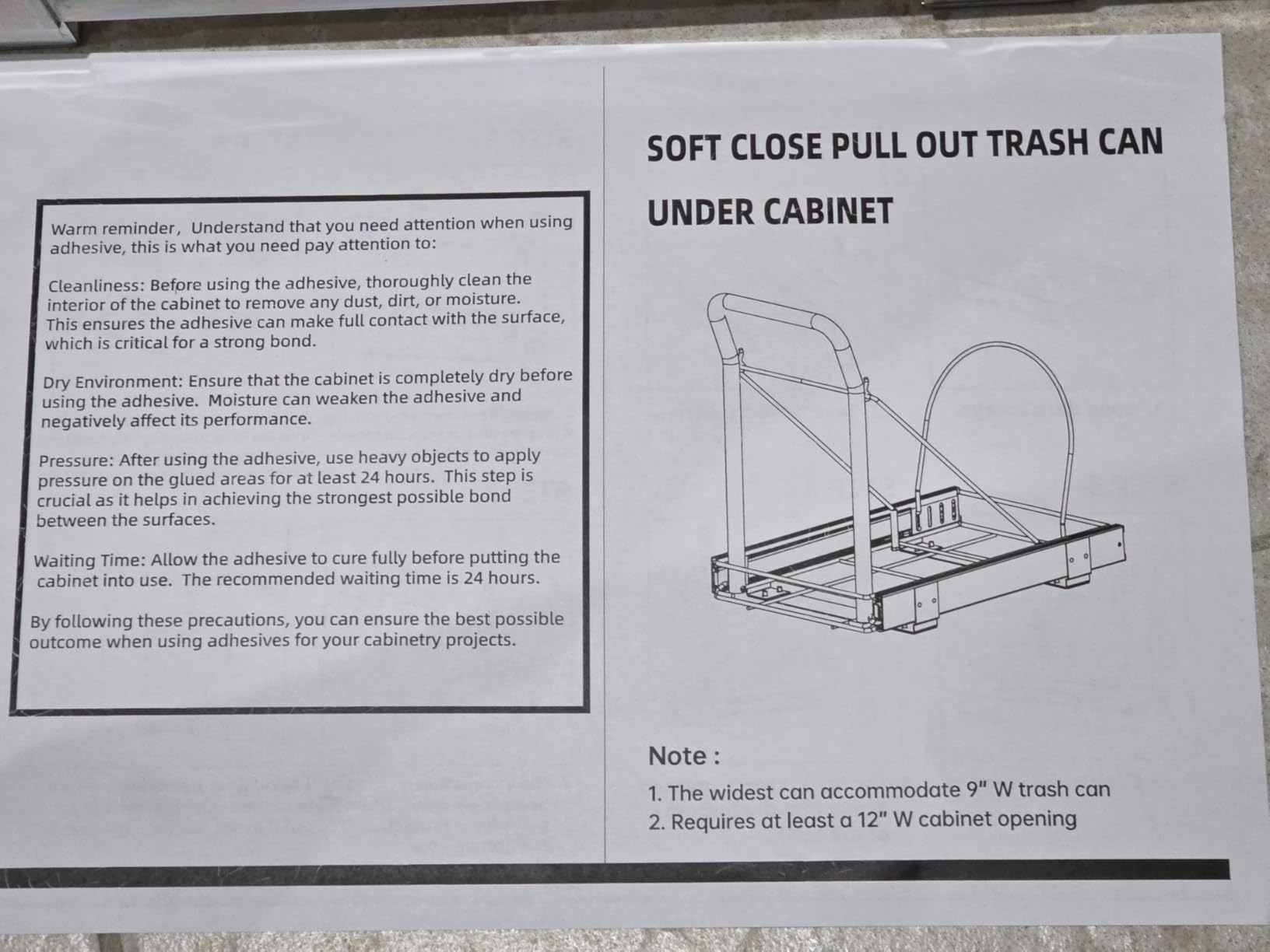 Pull Out Trash Can Under Cabinet w/ Soft-Close, Stainless Handle, Chrome | Heavy Duty Under Sink No Drill Pull Out Kit, Adjustable Tail For 7-13 Gal Can, Fits 13