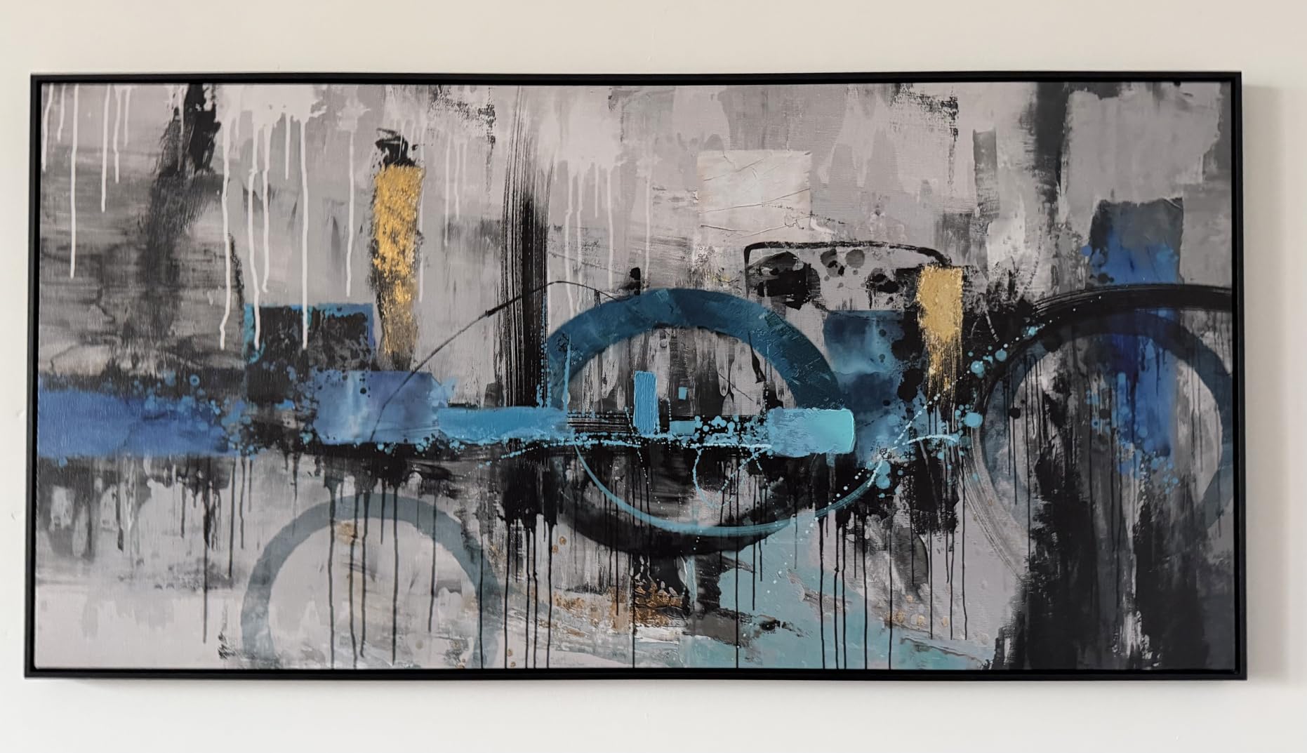 KLAKLA Abstract Wall Art 86x39 Inches - Huge Canvas Picture Wall Decor Living Room Oversized Artwork for Walls Bedroom Office Decoration Modern Frame Wall Art customer photo 2