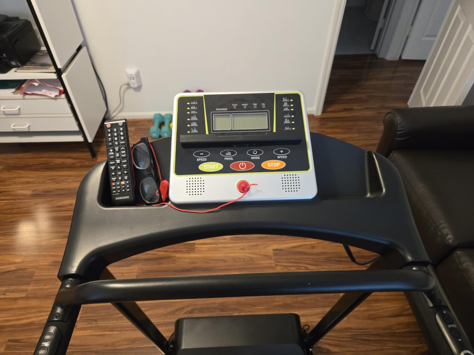 Redliro Treadmill for Seniors - 0.3mph Slow Start, Front & Long Handrails | 0-2% Incline, 300lb Capacity, Wheeled, Auto Lube, Soft Drop System, Screen Off Controls, Rehab Walker for Elderly Home Use customer photo 1