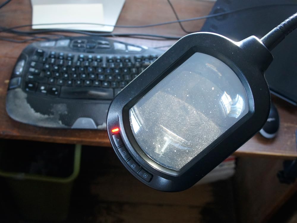 Large Magnifying Glass with Light and Stand, 15X Rectangle Optical Real Glass Lens, Height Adjustable Gooseneck Magnifier Floor Lamp, 5 Color Modes LED Dimmable Lighted Hands Free for Close Work Craft customer photo 1