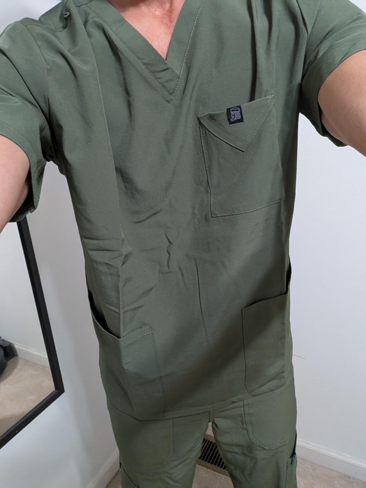 M&M SCRUBS Men's Scrub Set V-Neck Scrub Top & Cargo Pant with 9 Pockets customer photo 2