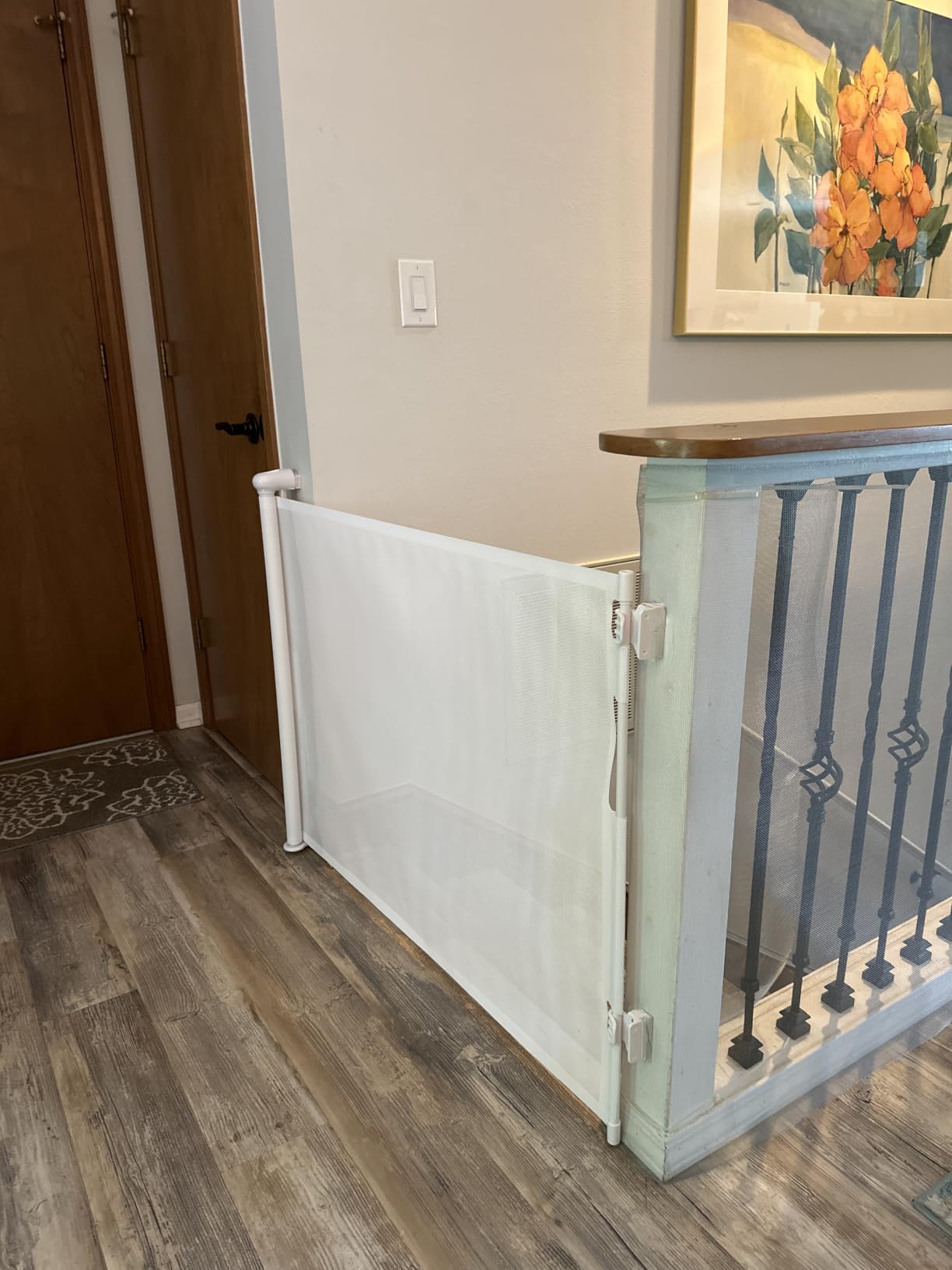 Retractable Baby Gate for Stairs and Doorways, 55