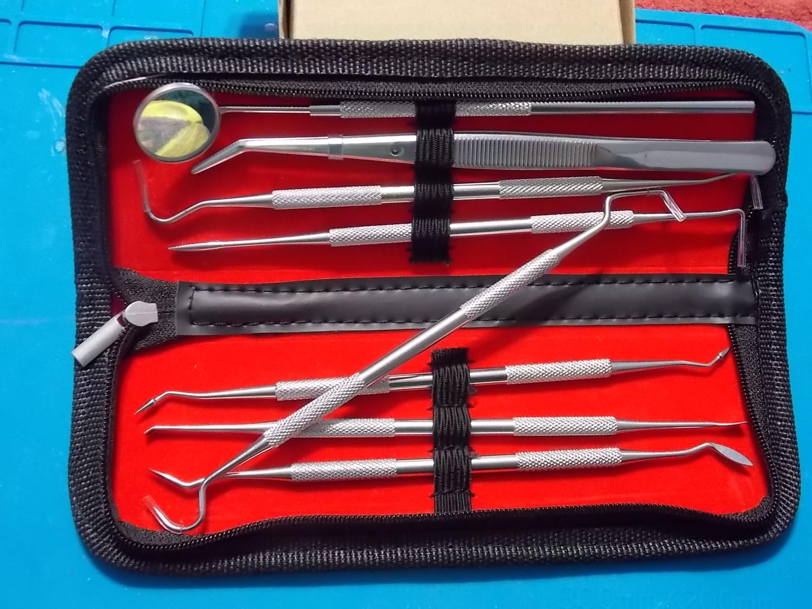 11 Pack Dental Tools PARYUNGR Teeth Cleaning Tool Kit, Stainless Steel Tongue Scraper Tartar Plaque Remover Tooth Cleaner Dental Floss Picks Mouth Mirror, Professional Oral Care Hygiene Set with Case customer photo 1