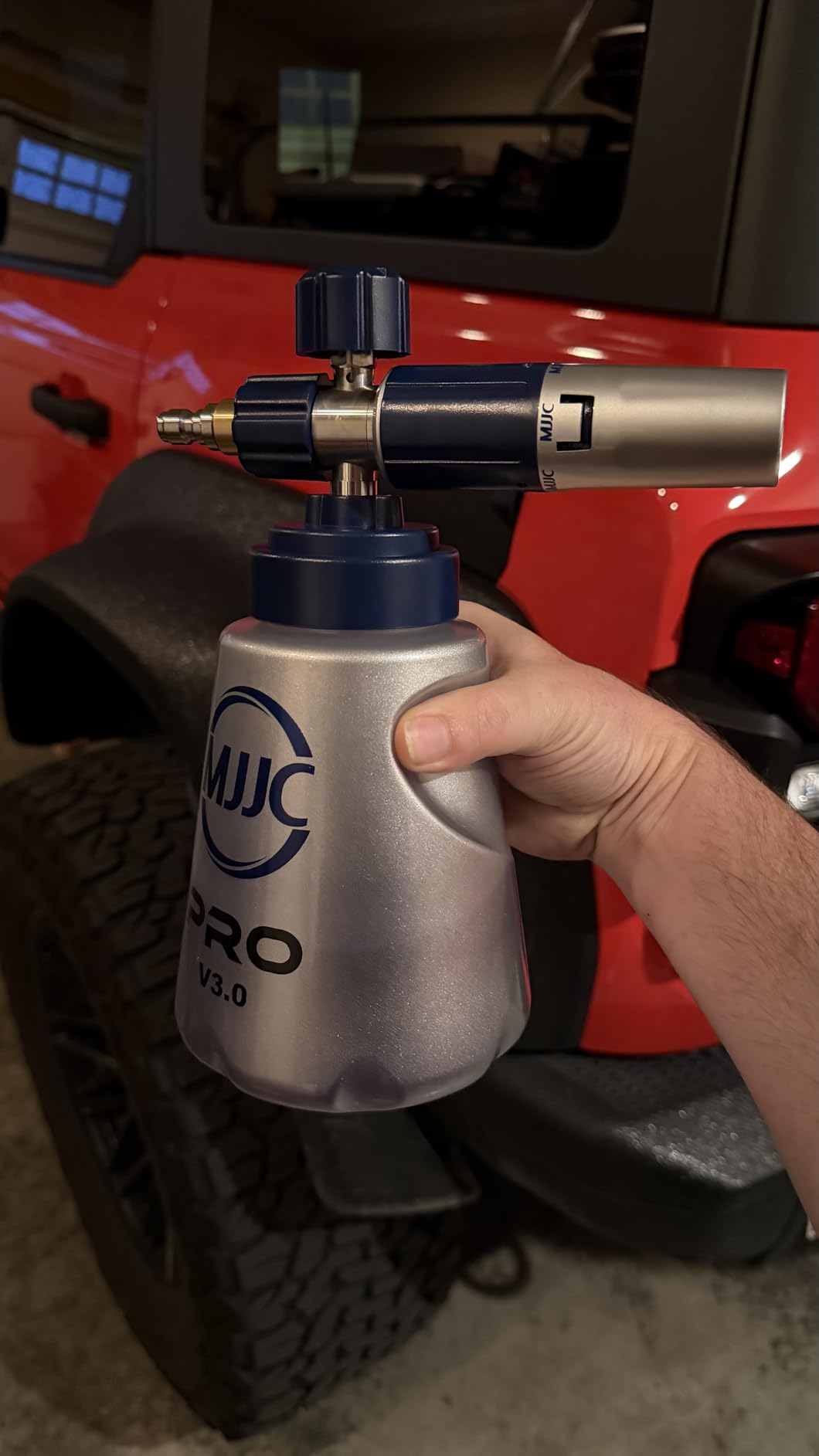 MJJC PRO V3.0 Ultimate Foam Cannon for Pressure Washers - Professional Car Wash Accessory Kit with Thick Foam, Stainless Steel, 44 fl oz Bottle (Pro V3.0 (1/4