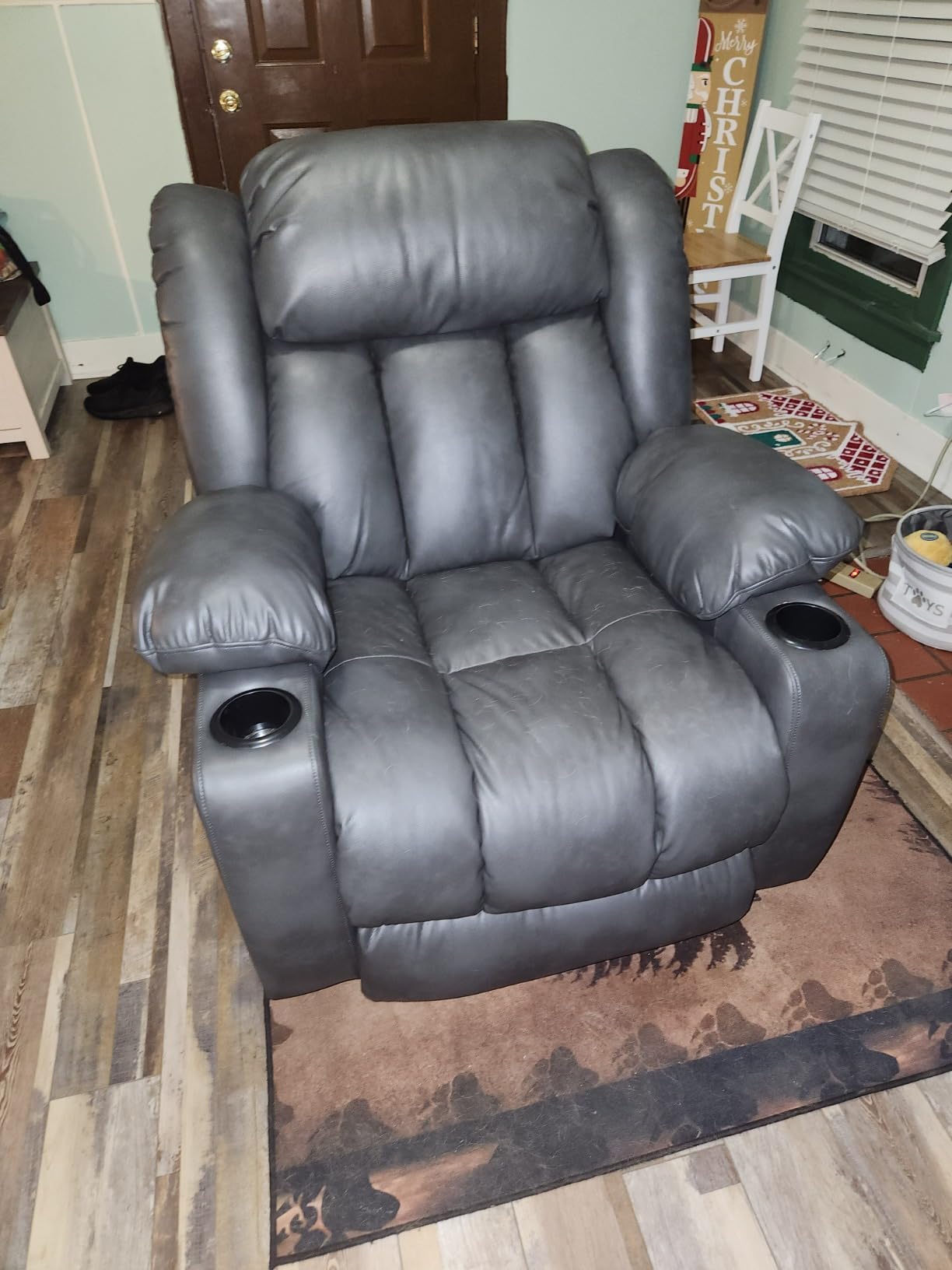 PARKOL Stand Assist Power Lift Recliner Chair for Limited Mobility Elderly | 8-point massage, lumbar heat, silent motor, water-resistant PU leather, USB charging and cup holders, easy assembly customer photo 2
