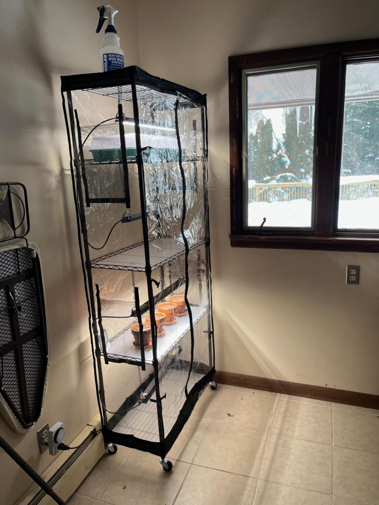 Barrina LP750 Indoor Greenhouse with Grow Light, 5-Tier Plant Stand with Light 140W TX-S35 2FT, 5000K Full Spectrum Plant Shelf with Tent, Timer & Thermometer for Seed Tray Growth 29.5 x 13.8 x 70.9IN customer photo 2