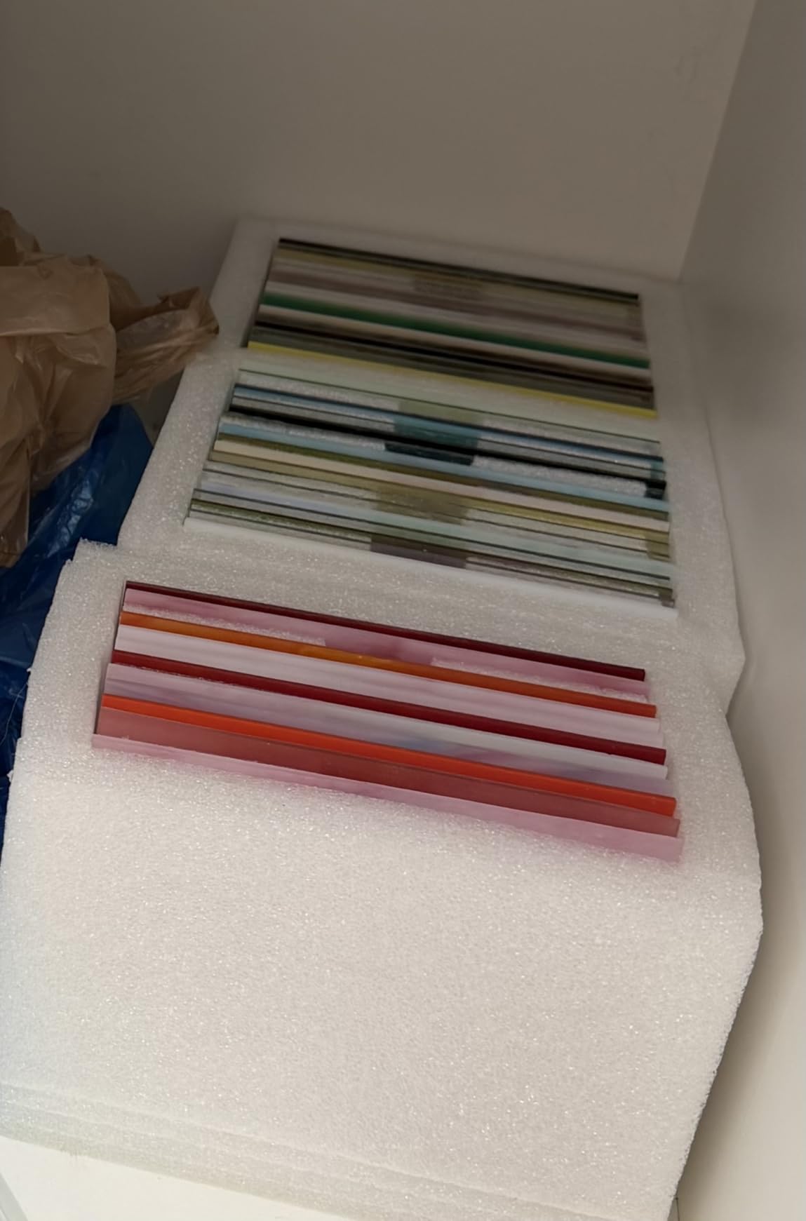 36 Sheets Opaque Stained Glass Variety Pack, 4 x 6 Inch Assorted Colors | Rich Opaque Colors, Cathedral Art Glass Sheets for Mosaics, Stained Glass Art, Window Decor and DIY Craft Projects customer photo 1