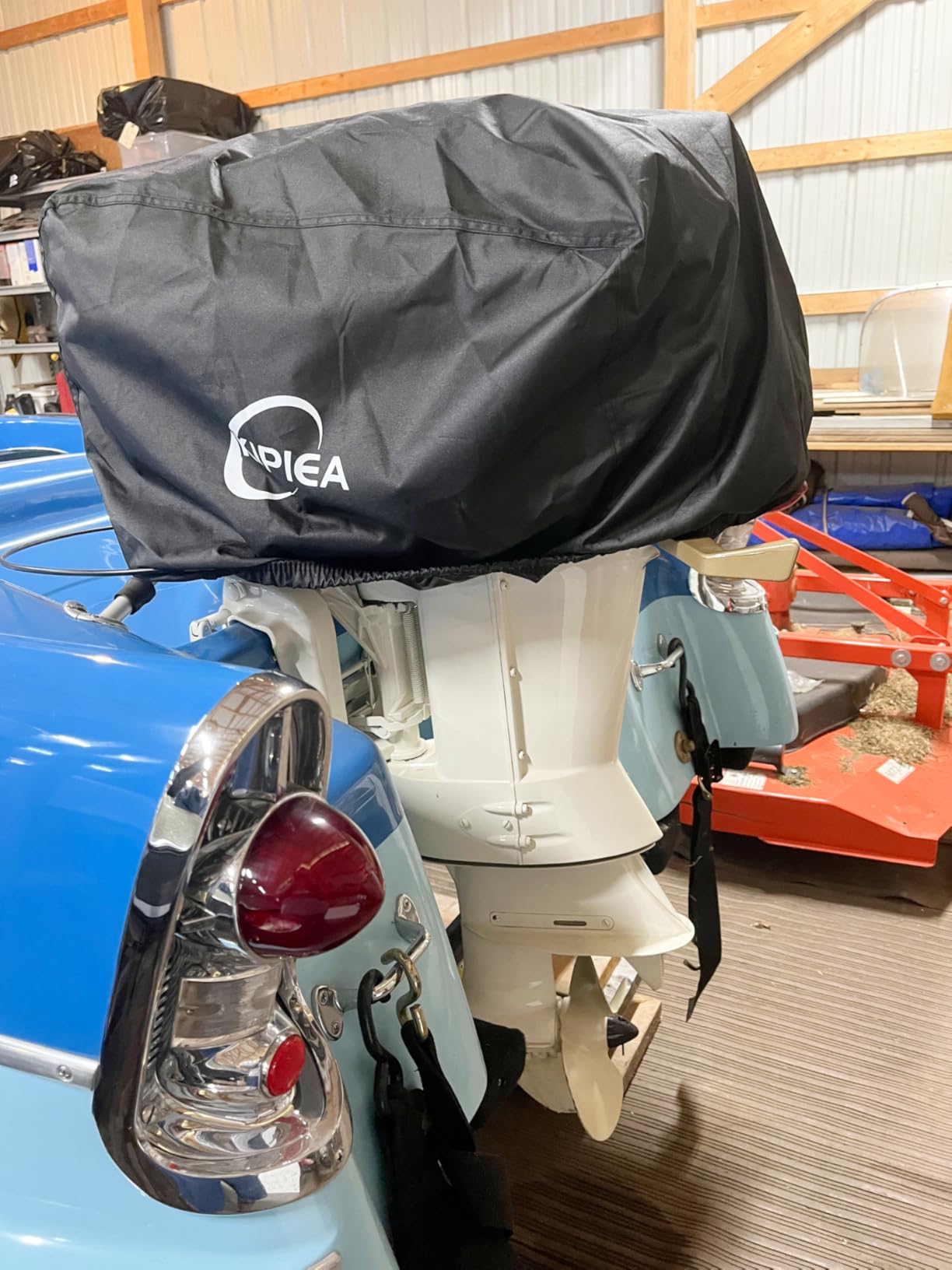 Outboard Motor Cover 1300D Heavy Duty Waterproof, Anti UV, No Tears & No Fading, Boat Motor Cover Fit for Motor 90-115 Hp (96