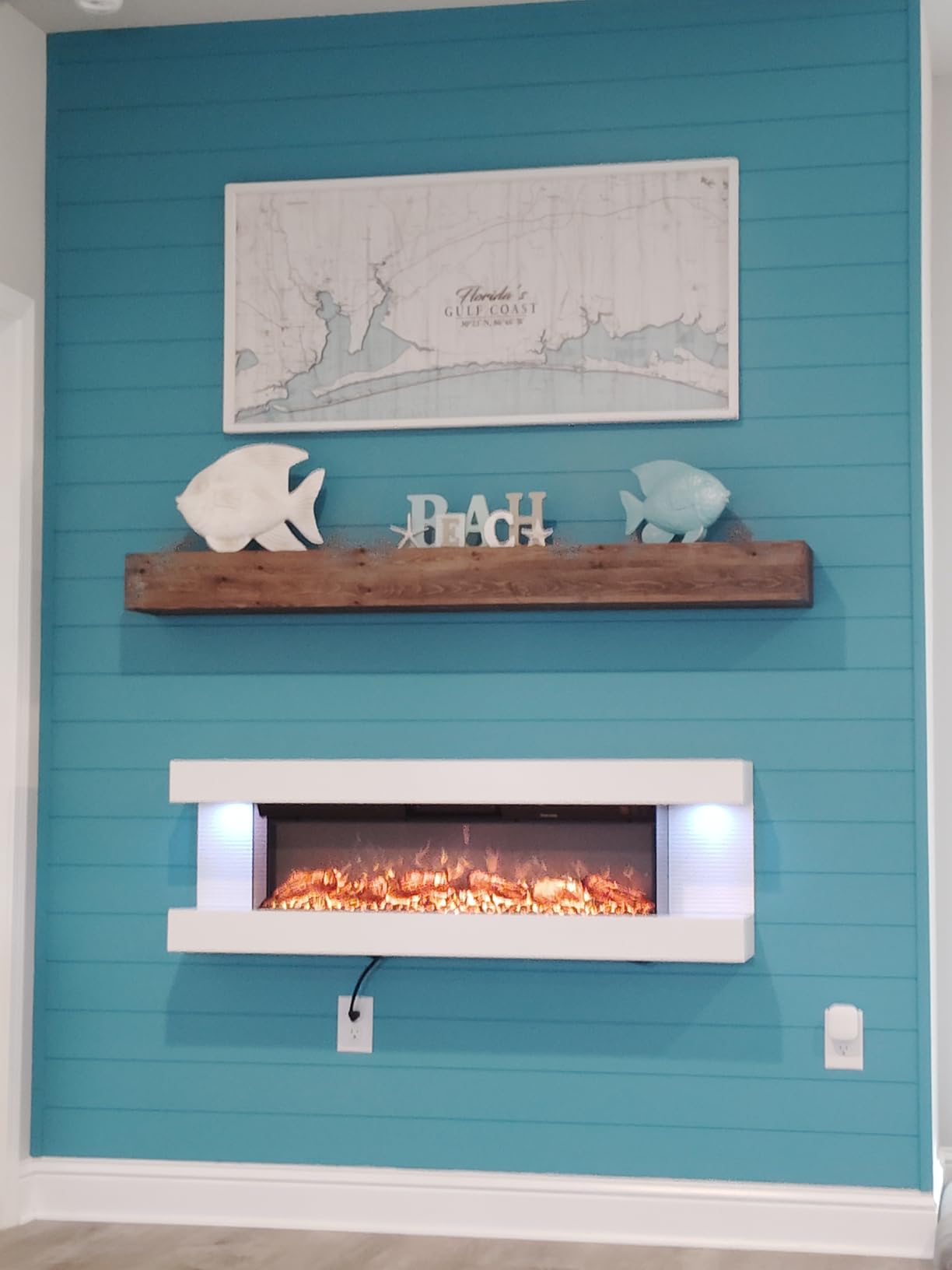 ORALNER 3 Sided Wall Mount Electric Fireplace w/ 50