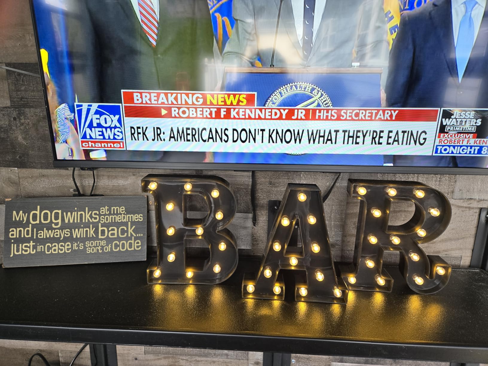 BAR Sign for Home Bar Decor, Vintage LED Light Up Bar Sign | BAR Letters with Lights Battery Opreated, Light Up Marquee Bar Sign for Party Decor, Anniversary Birthday Gift for Him Men customer photo 2