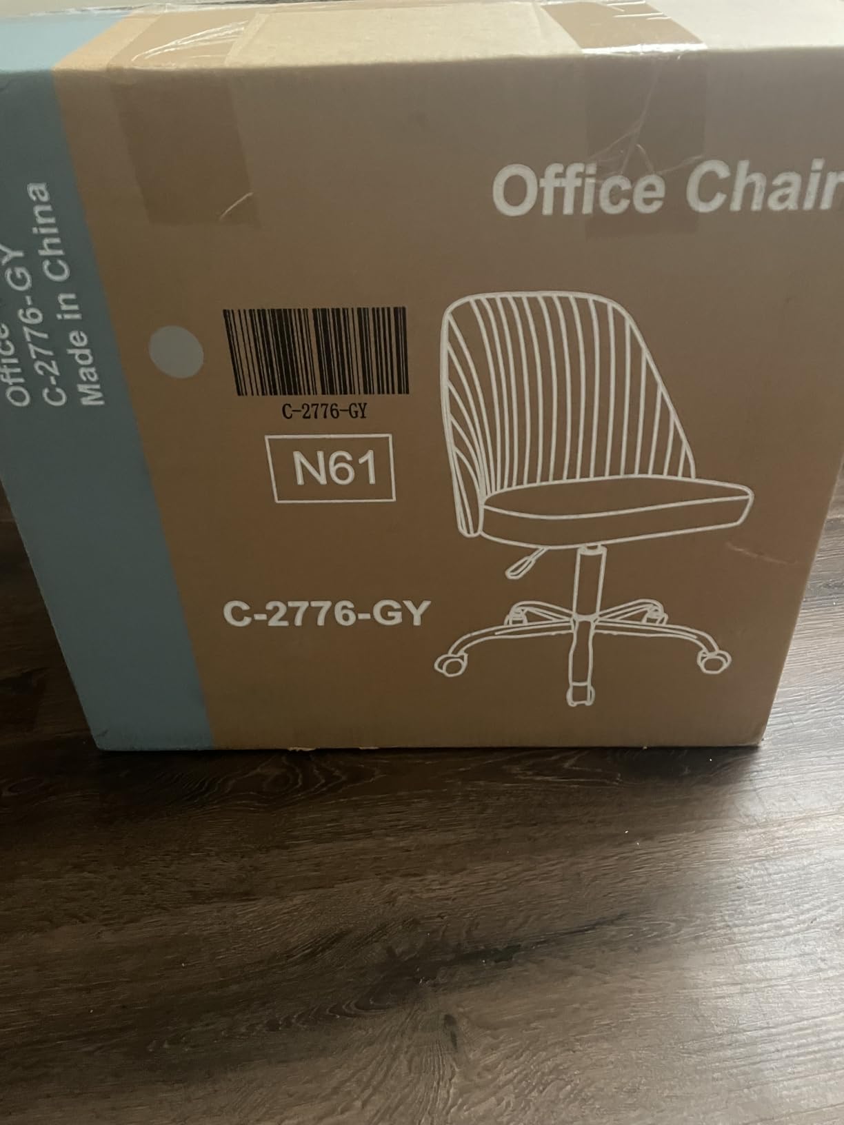 DUMOS Home Office Chair, Comfy Desk Chair with Rolling Wheels, Armless Height Adjustable, Wide Seating, Vanity Swivel Task, Bedroom Student Adults, Classic Grey customer photo 1