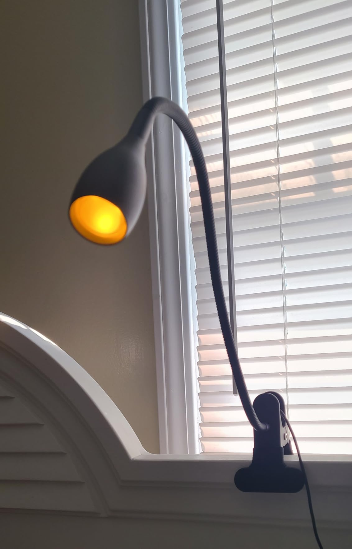 acegoo Minimalist Clip On Reading Light, Head Switch Headboard Book Lamp | With USB-C Adapter, Flexible Neck, Amber NightLight, All-Metal Design, CRI 90+, For Bed Headboard Bedroom Home Desk, Black customer photo 1