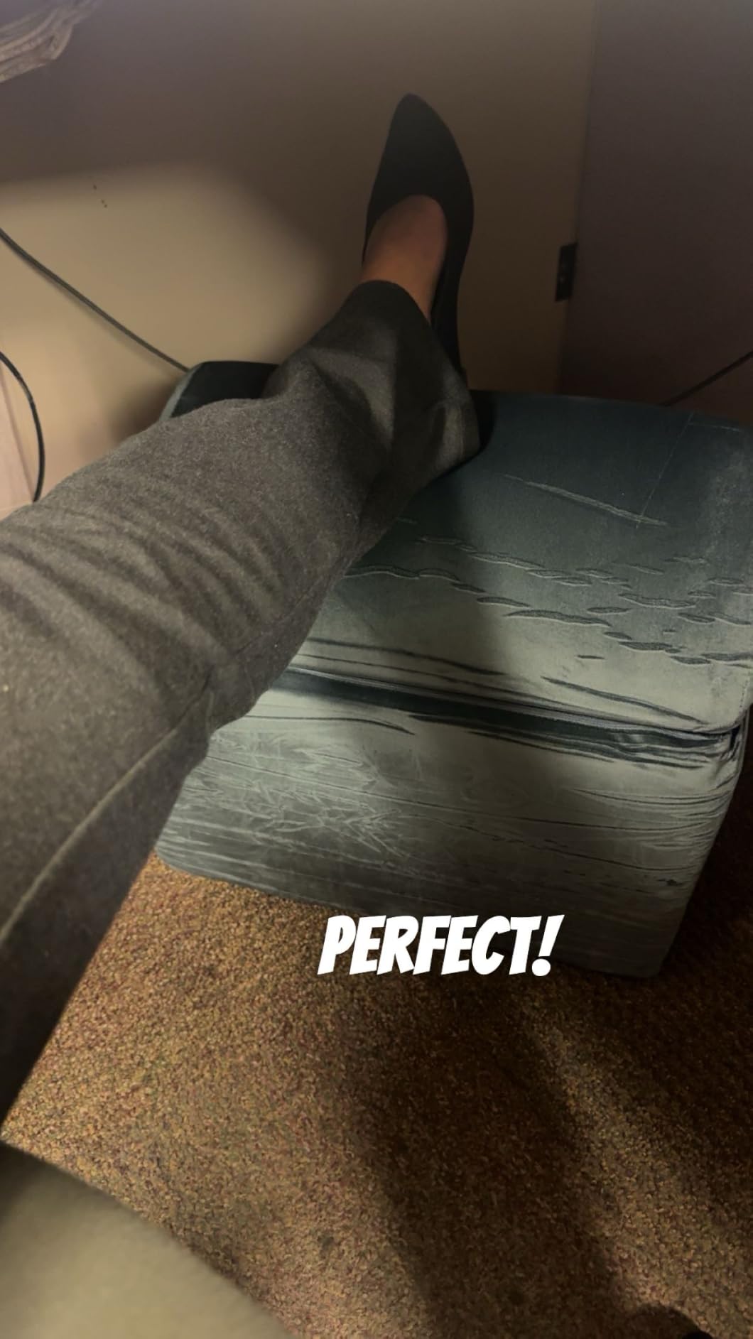 Foot Rest for Under Desk with 3 Heights, Foot Stool, Dark Grey | Memory foam adjustable footrest, Ergonomic leg elevation, Non-slip Bottom, Washable Cover, Desk Office Home Car Coach Bed customer photo 1