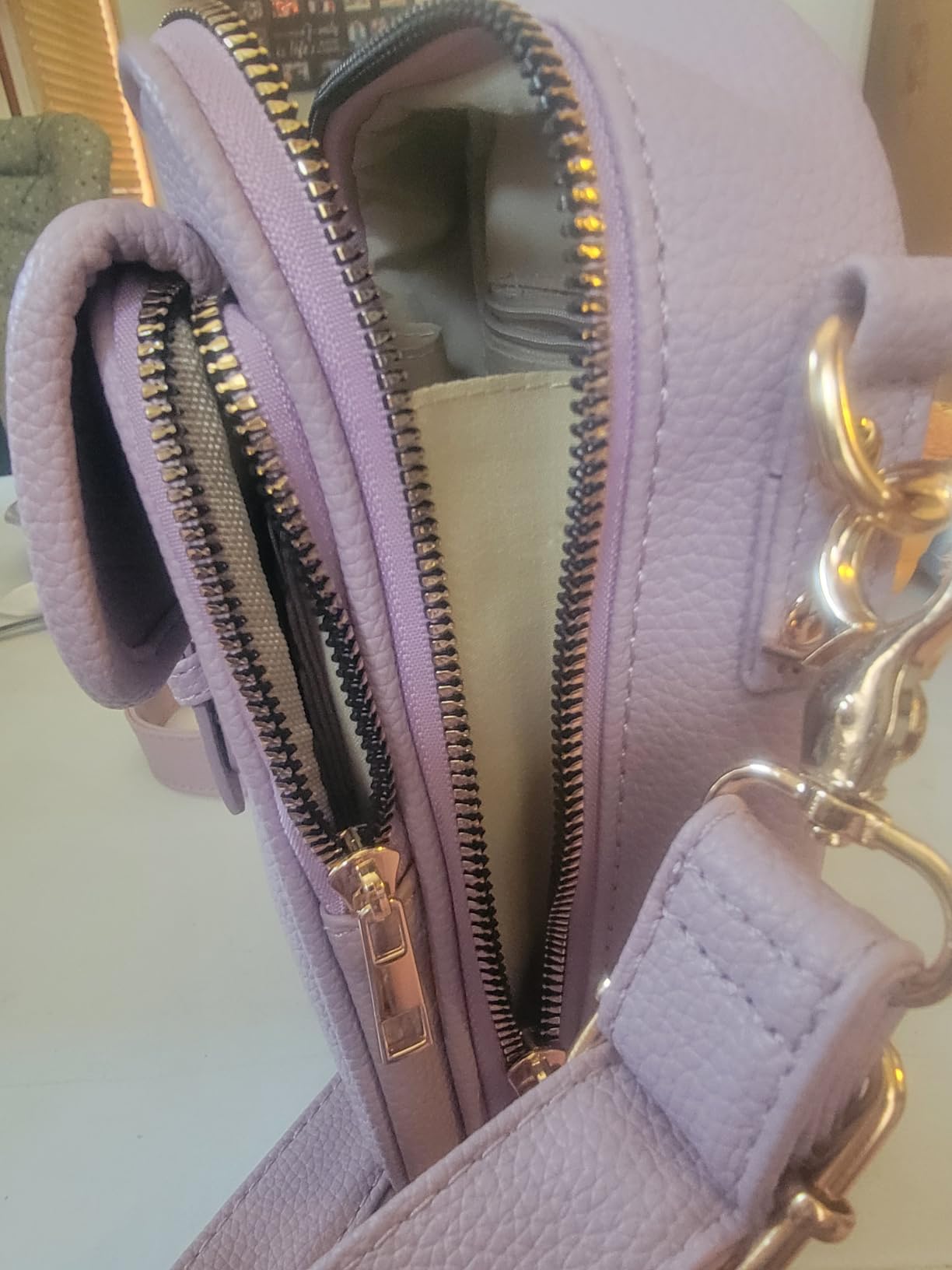 Leather Crossbody Bag for Women, Anti-Theft Messenger Bag with Large Capacity, Built-in Purse Card Slots Shoulder Sling Bag customer photo 1
