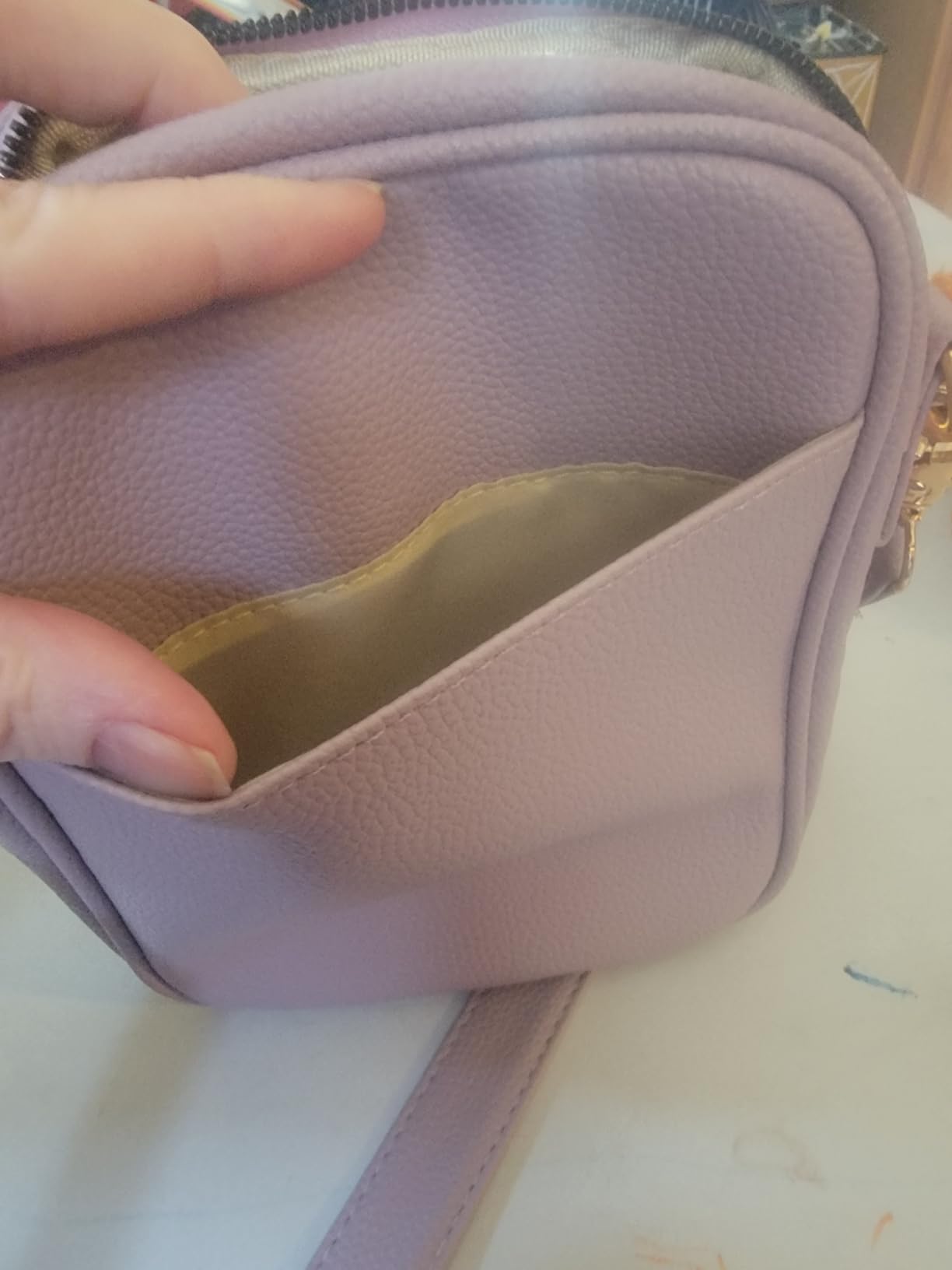 Leather Crossbody Bag for Women, Anti-Theft Messenger Bag with Large Capacity, Built-in Purse Card Slots Shoulder Sling Bag customer photo 2