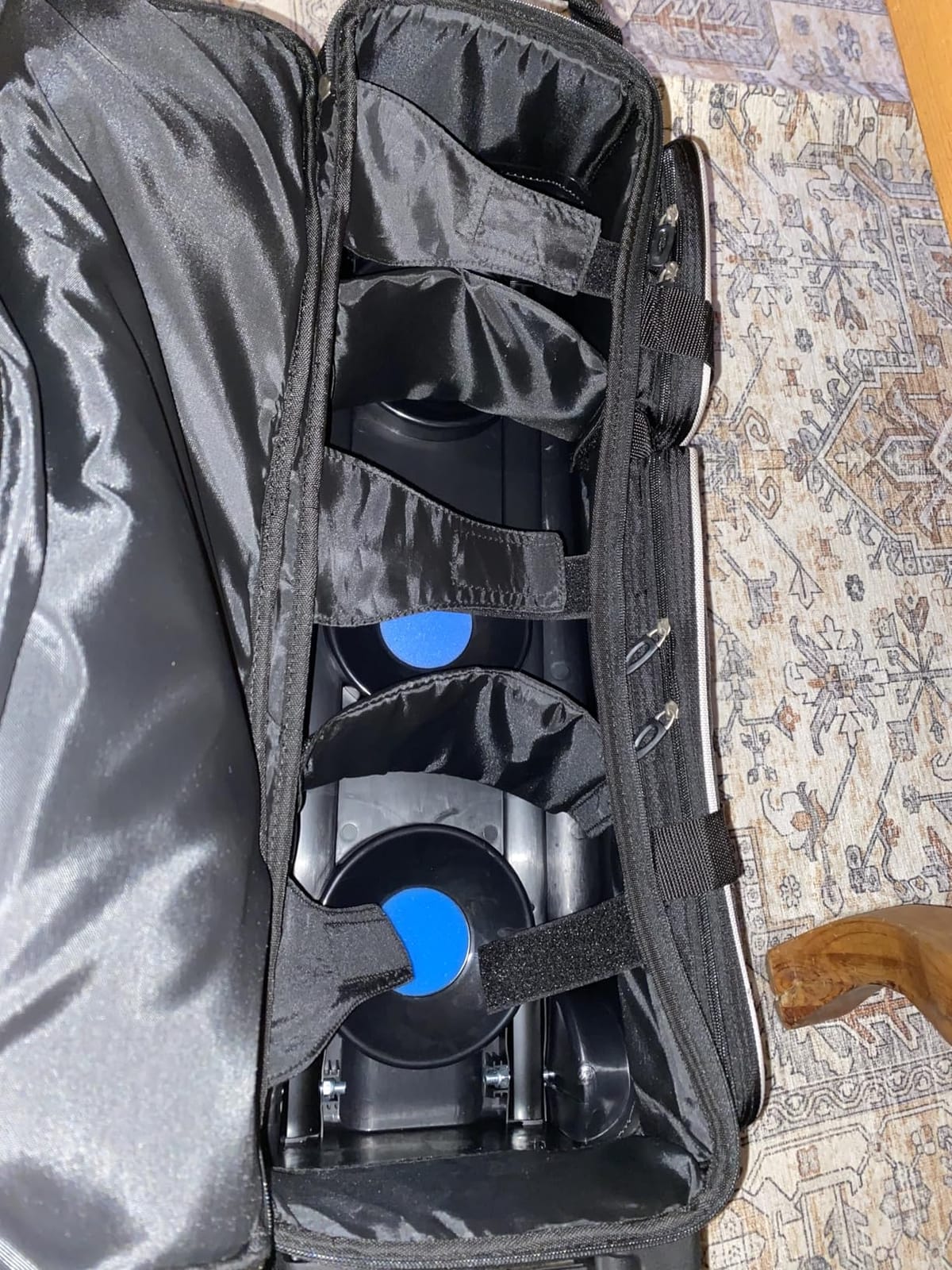 Premium 3 Ball Roller Bowling Bag with Wheels, Large Shoes Pocket | Effortless Rolling Bowling Bag for Three Balls, Multi Accessories Pockets, Cushioned Ball Cup, Telescopic Handle Up to 40'' customer photo 2