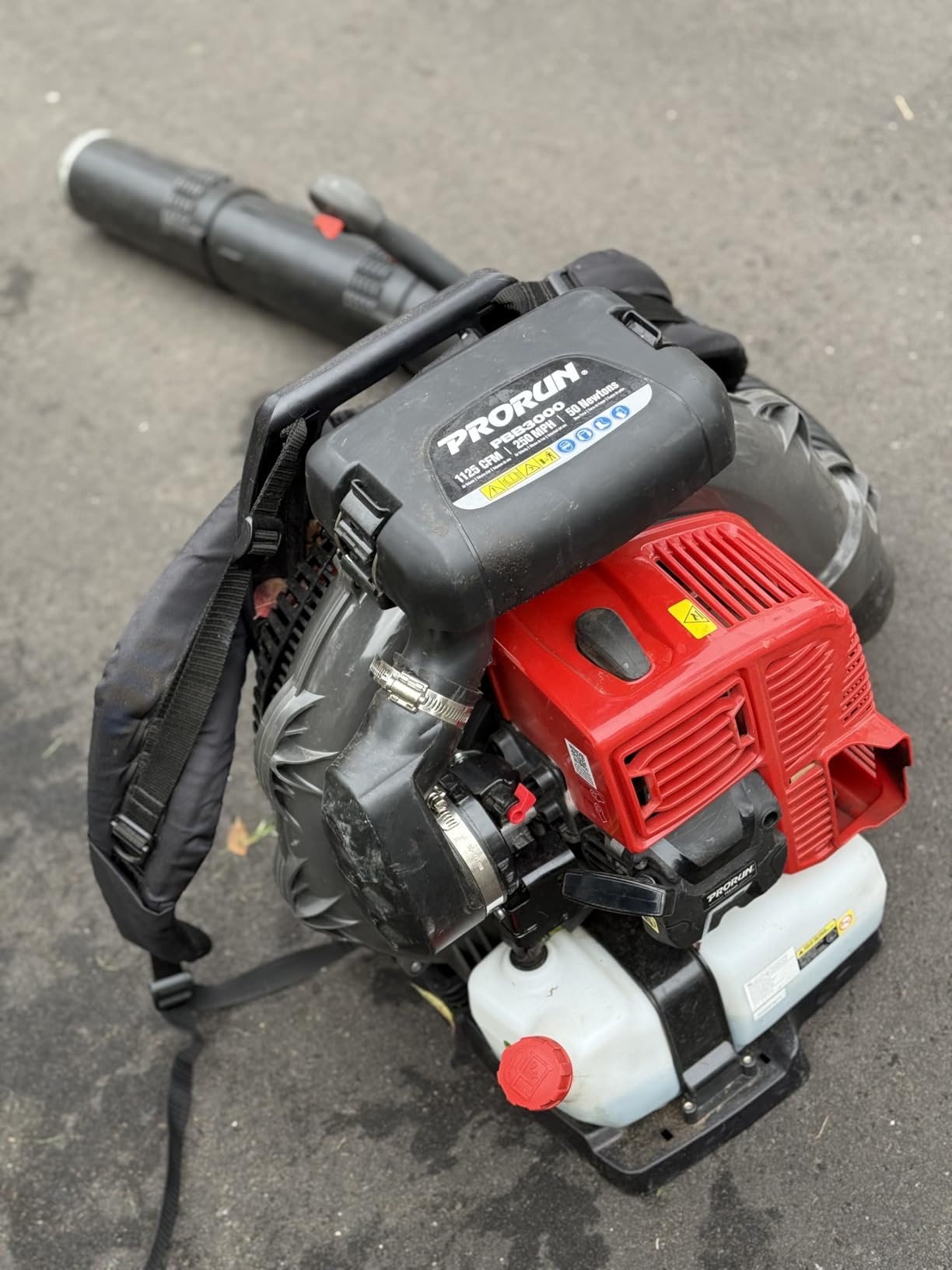PRORUN PBB3000 Gas Backpack Leaf Blower, 79.9cc Commercial-Grade, 250 MPH, 1125 CFM, 50N, 2-Cycle Engine customer photo 1