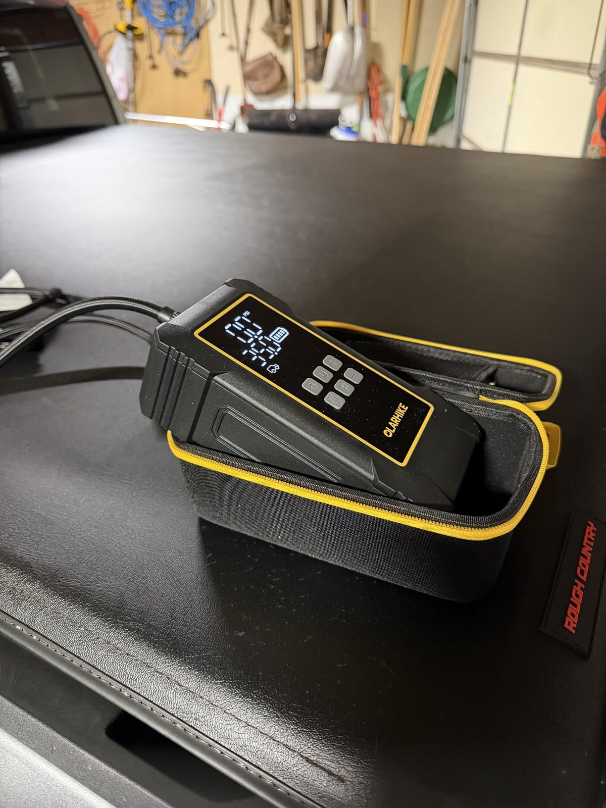 OlarHike 12000mAh Heavy Duty Tire Inflator Portable Air Compressor | Powerful, 7X Faster, 150PSI, Dual Power 12V&Cordless, For Car Tires, Pickup Trucks, Jeeps, SUVs & RVs, Digital Pressure Gauge customer photo 2