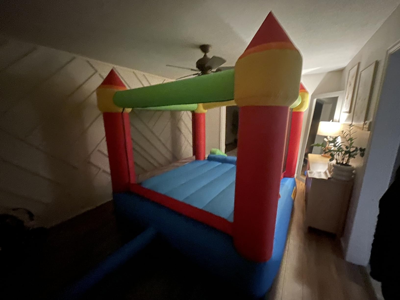 WeeOneKids Air Bounce House, Inflatable Bouncer with Air Blower and Slide, Jumping Family Backyard Bouncy Castle with Extra Thick Material (Red Yellow&Blue) customer photo 2
