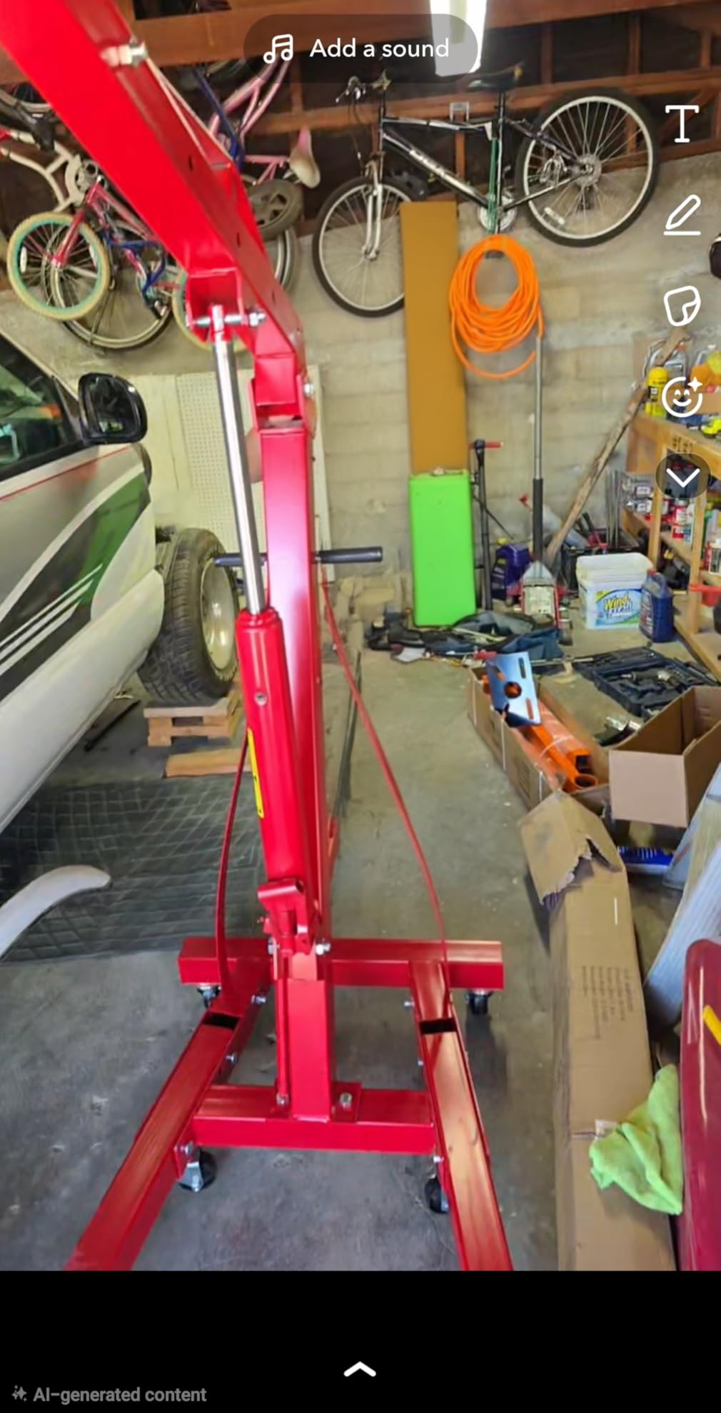 2-Ton Shop Crane, Hydraulic Folding Engine Hoist w/6 Steel Casters - Lift Car Transmissions, Boat Motors, Farm Equipment (Net Wt. 157 lbs) customer photo 1