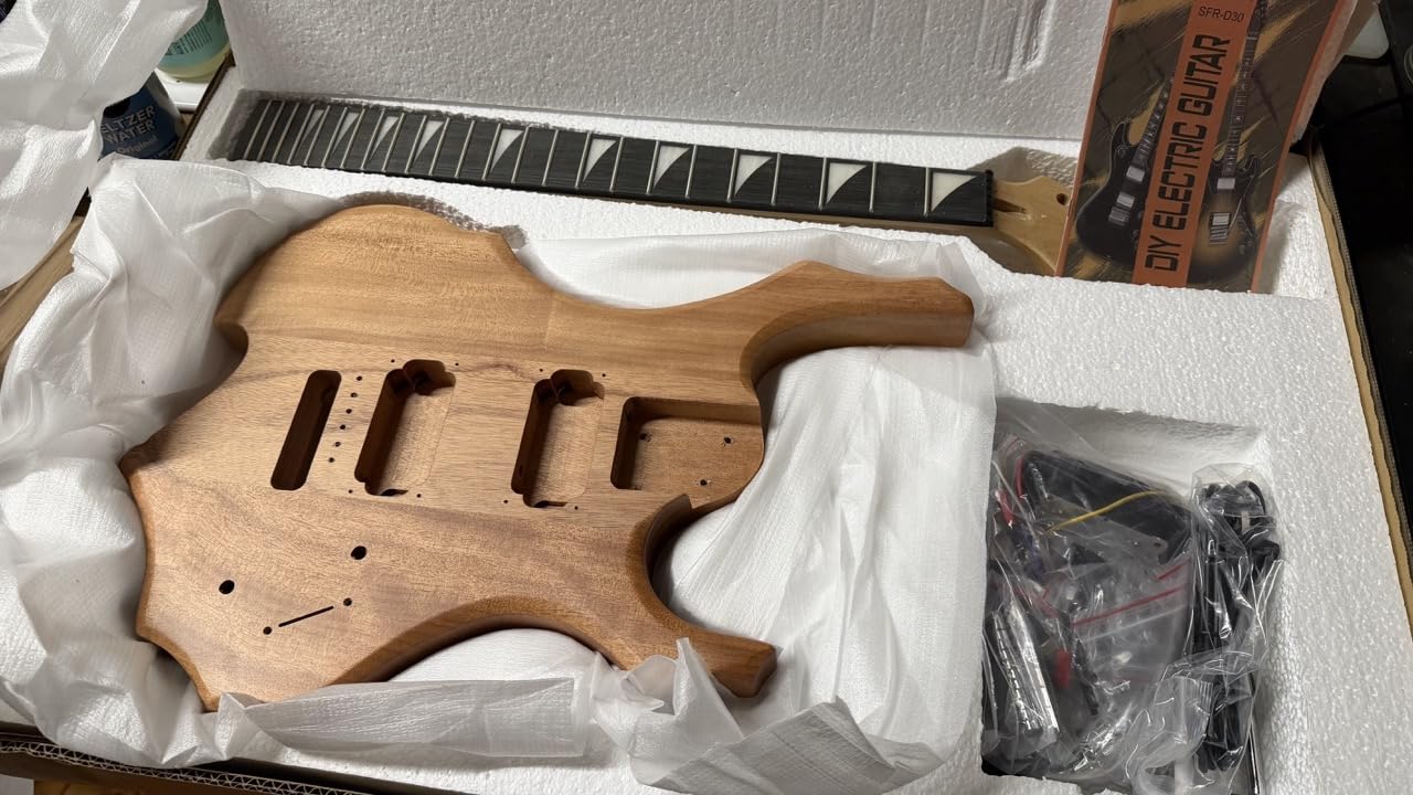 STRICH DIY Electric Guitar Kit Fire Full Size | Mahogany Body & Maple Neck Guitar with HH Pickups, Easy Assembly Kit - All Parts Included, Build Your Own Guitar customer photo 1