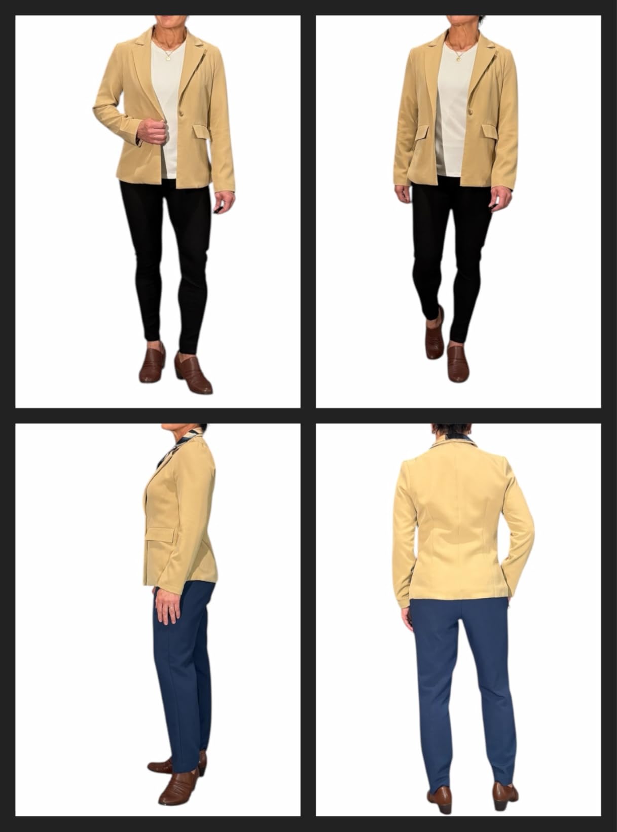Women's Long Sleeve Blazer Business Casual Suit Jacket S-XL | Full Lined Comfort • Classic Notch Lapel • Functional Flap Pockets • Business Casual Style customer photo 2