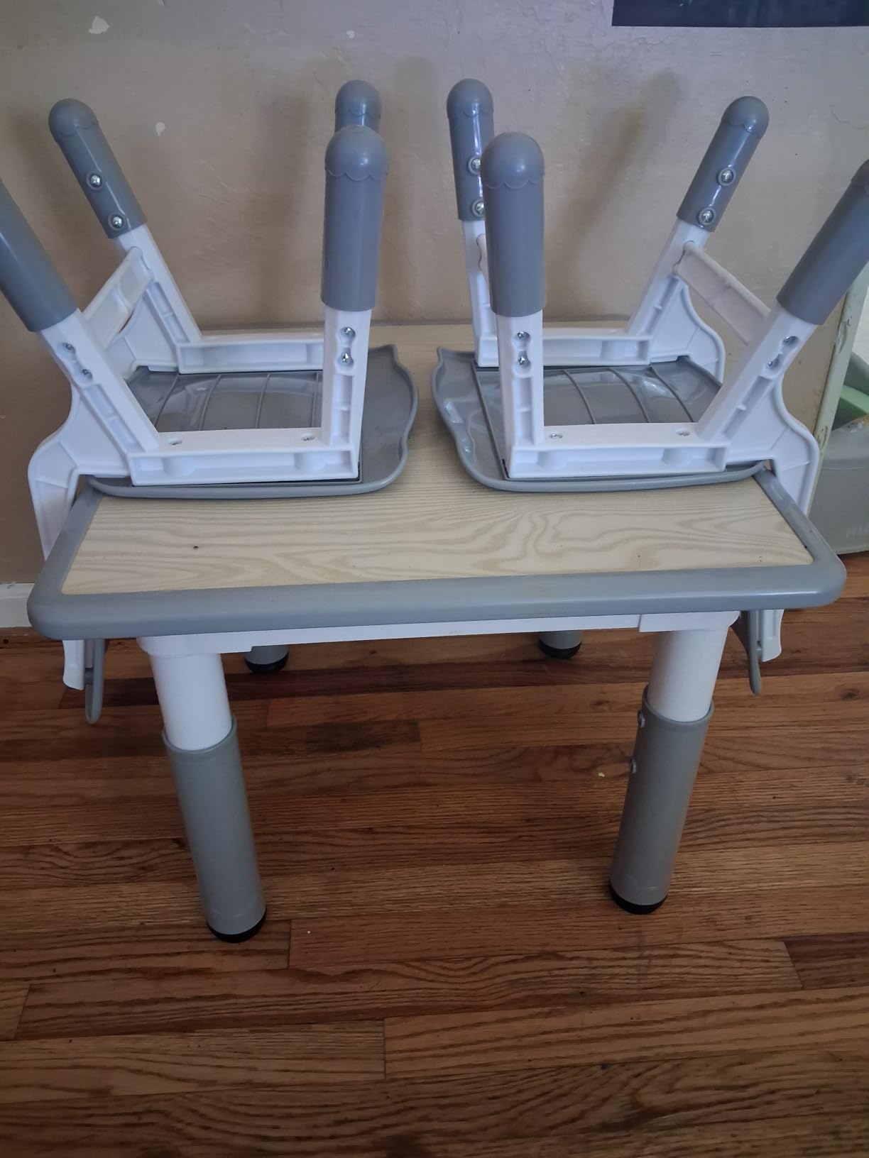 Pterying Toddler Table and Chair Set, Graffiti Tabletop, 2 Chairs, Grey | Adjustable Height, Ages 2-8 customer photo 1