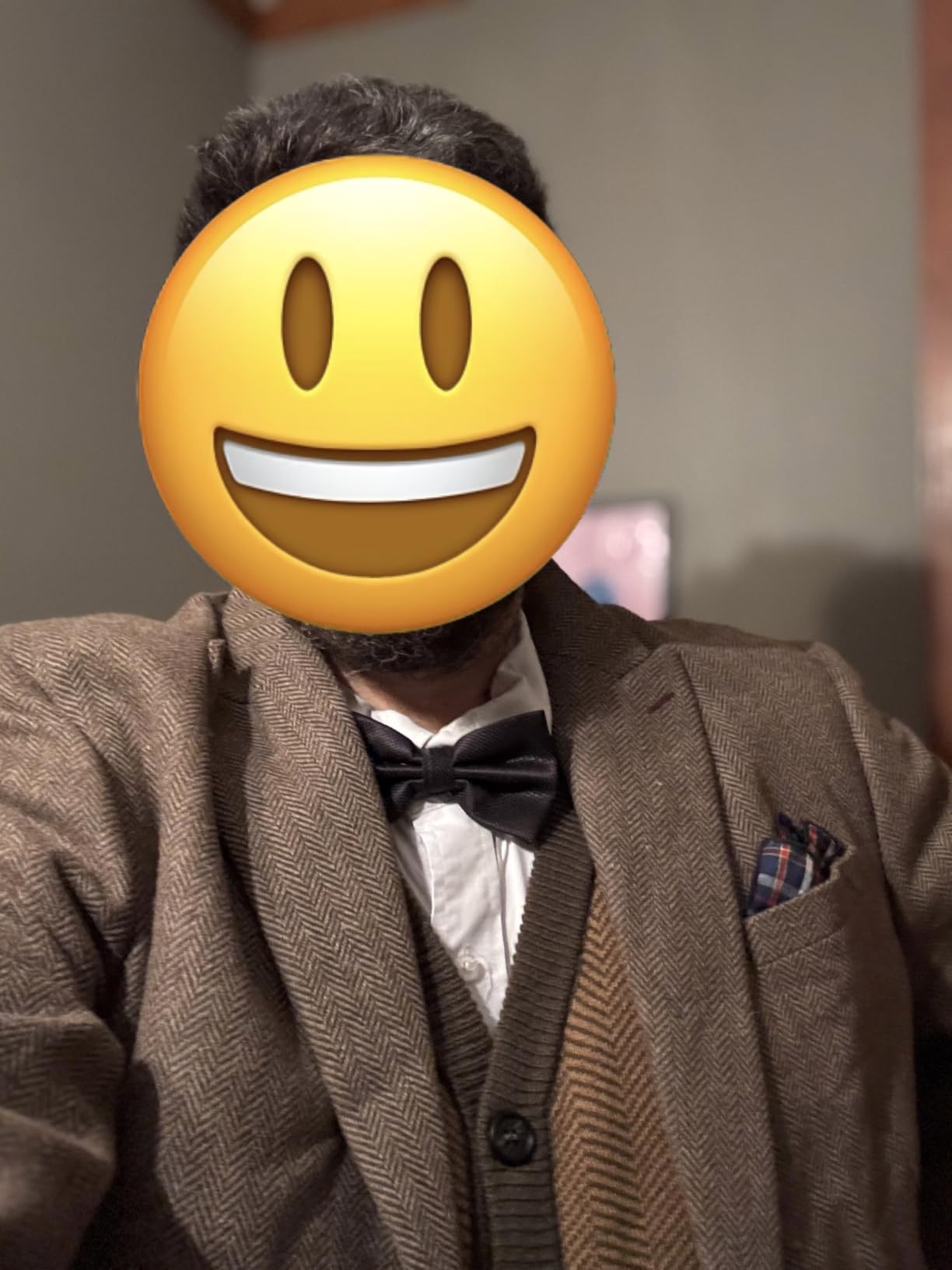 PJ PAUL JONES Mens Tweed Blazer Wool Blend Herringbone Sport Coat Jacket Houndstooth Brown Vintage Suit Jackets customer photo 1