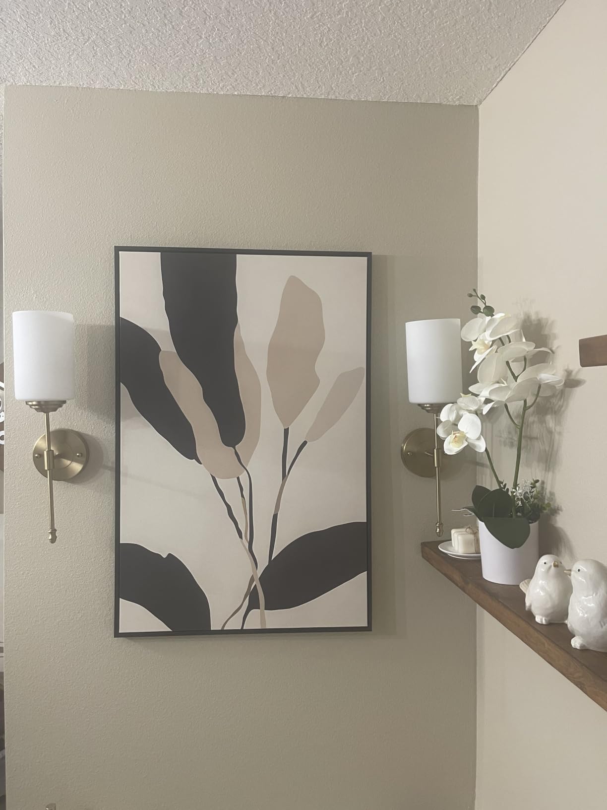 Framed Mid Century Modern Wall Art for Living Room, Colorful Abstract Geometric Canvas Paintings Prints Canvas Artwork for Walls, Vertical Contemporary Pictures Wall Decor for Bedroom Office, 24x36 In customer photo 1