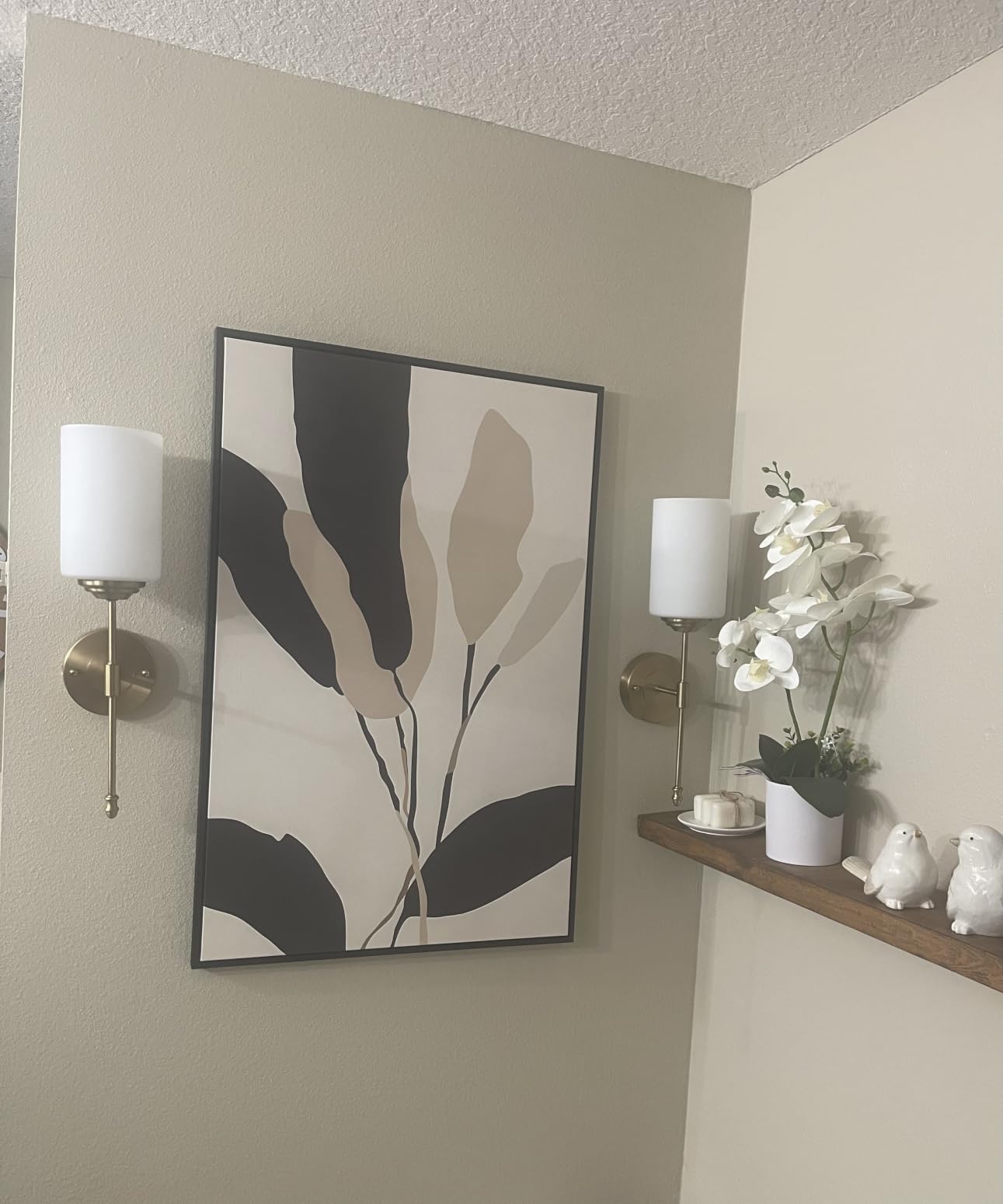 Framed Mid Century Modern Wall Art for Living Room, Colorful Abstract Geometric Canvas Paintings Prints Canvas Artwork for Walls, Vertical Contemporary Pictures Wall Decor for Bedroom Office, 24x36 In customer photo 2