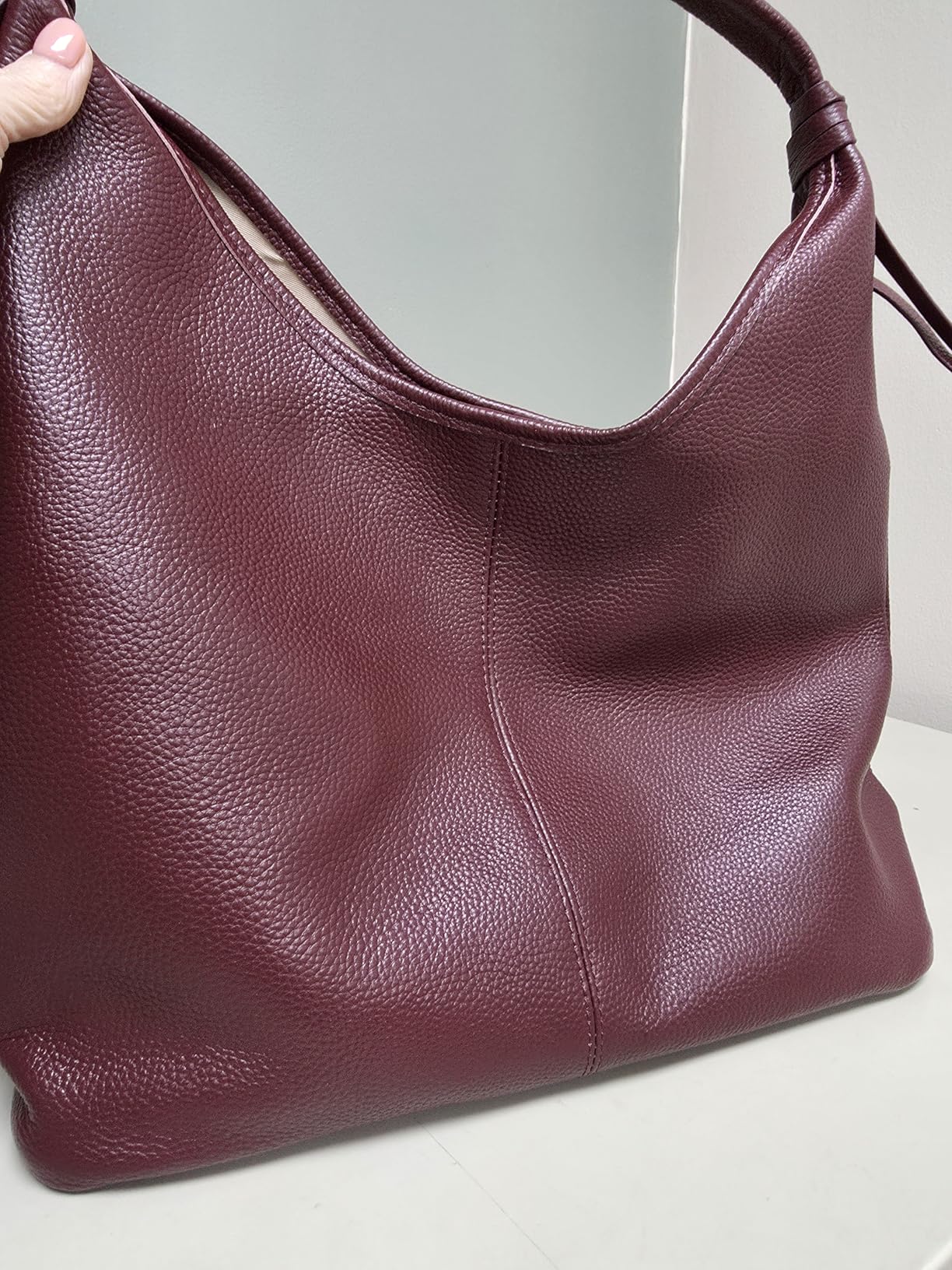 befen Genuine Leather Slouchy Hobo Purses for Women, Top Grain Real Leather Tote Handbags Shoulder Satchel with Tassel Ribbon customer photo 2