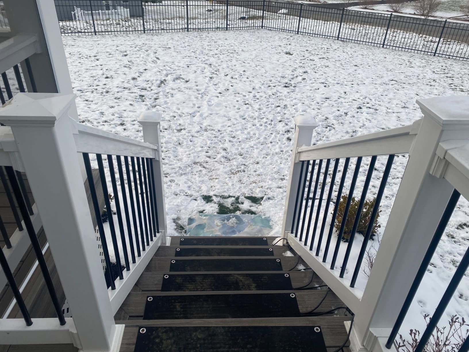 mestyl Heated Snow Melting Mats Outdoor, 10 x 30 Inch Heated Outdoor Mats, Snow and Ice Melting Mats No-Slip Winter Outdoor Heated Mats for Stair, Walkway, Steps, Sidewalks, Decks, Driveway, 4Pcs customer photo 2