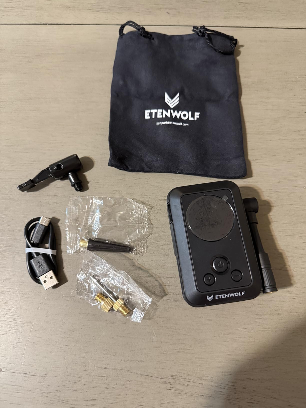 ETENWOLF S0 Mini Bike Pump, 20s Fast Inflate Bicycle Pump with Gauge | 150PSI Portable Electric Bike Air Pump with Presta and Schrader Valve for Mountain Bike, Road Bike, Motorcycle, Sport Balls customer photo 1