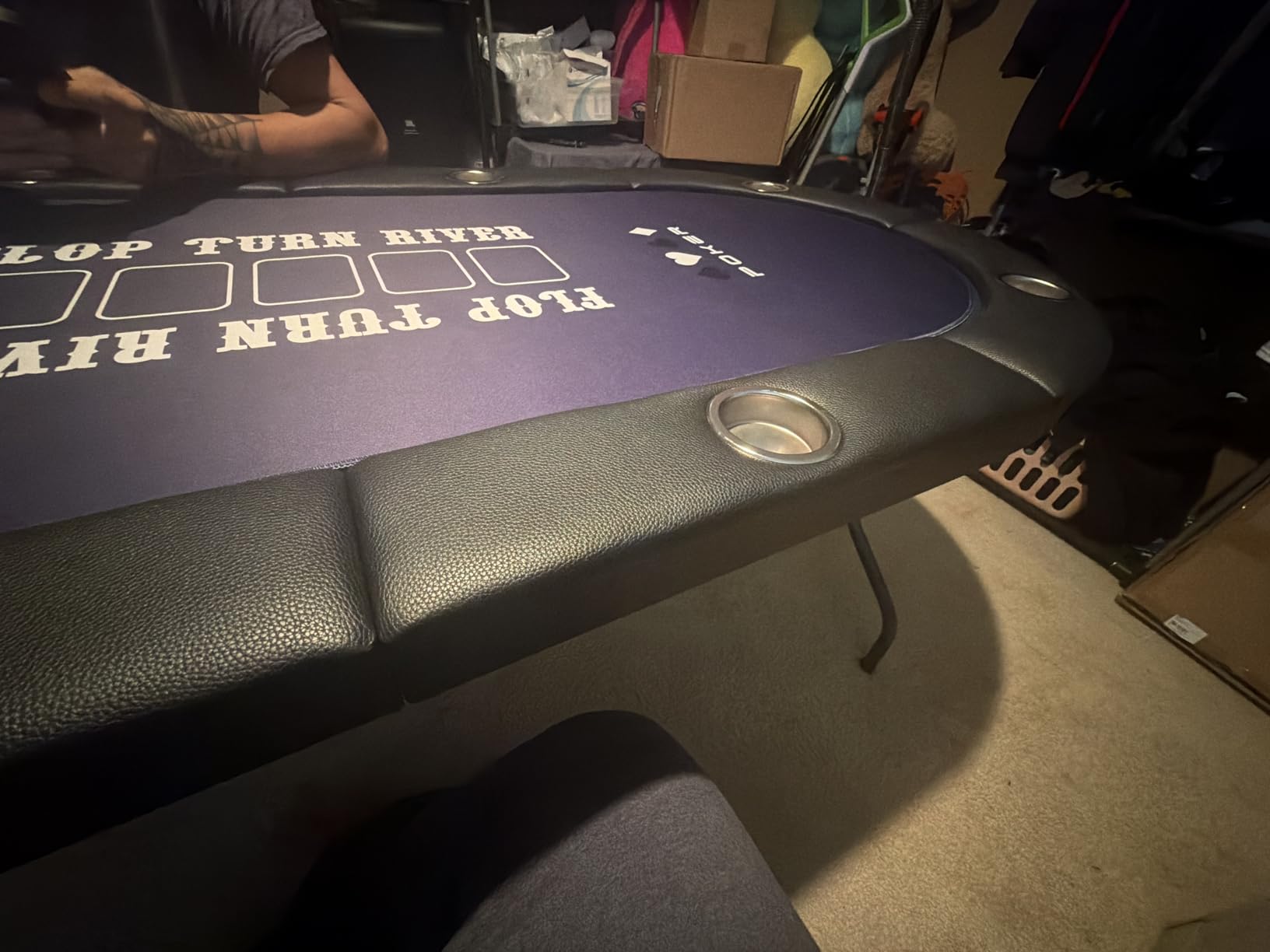 3-in-1 Foldable Poker Table for 8 Players with Interchangeable Game Mat | Texas Holden and Blackjack Casino Game Table for Game Room, Parties and Family Game Night customer photo 2