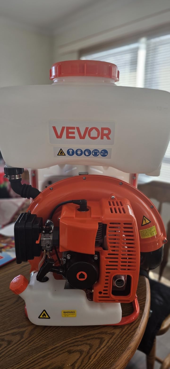 VEVOR Backpack Fogger Sprayer, 63CC 3HP Engine, Gas Powered Fogger Sprayer with 4 Gallon Tank, Powder and Liquid Mister Duster System for Effective Fleas Ticks Critters Control, Gardening & Farming customer photo 1