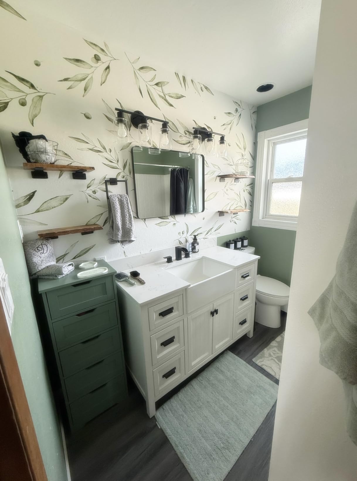 60 Inch Bathroom Vanity Double Sink, Fully Assembled Solid Wood Frame Double Sink Bathroom Vanity with Soft Closing Doors & Full Extension Dovetail Drawers, Quartz Top, Steel Blue customer photo 2