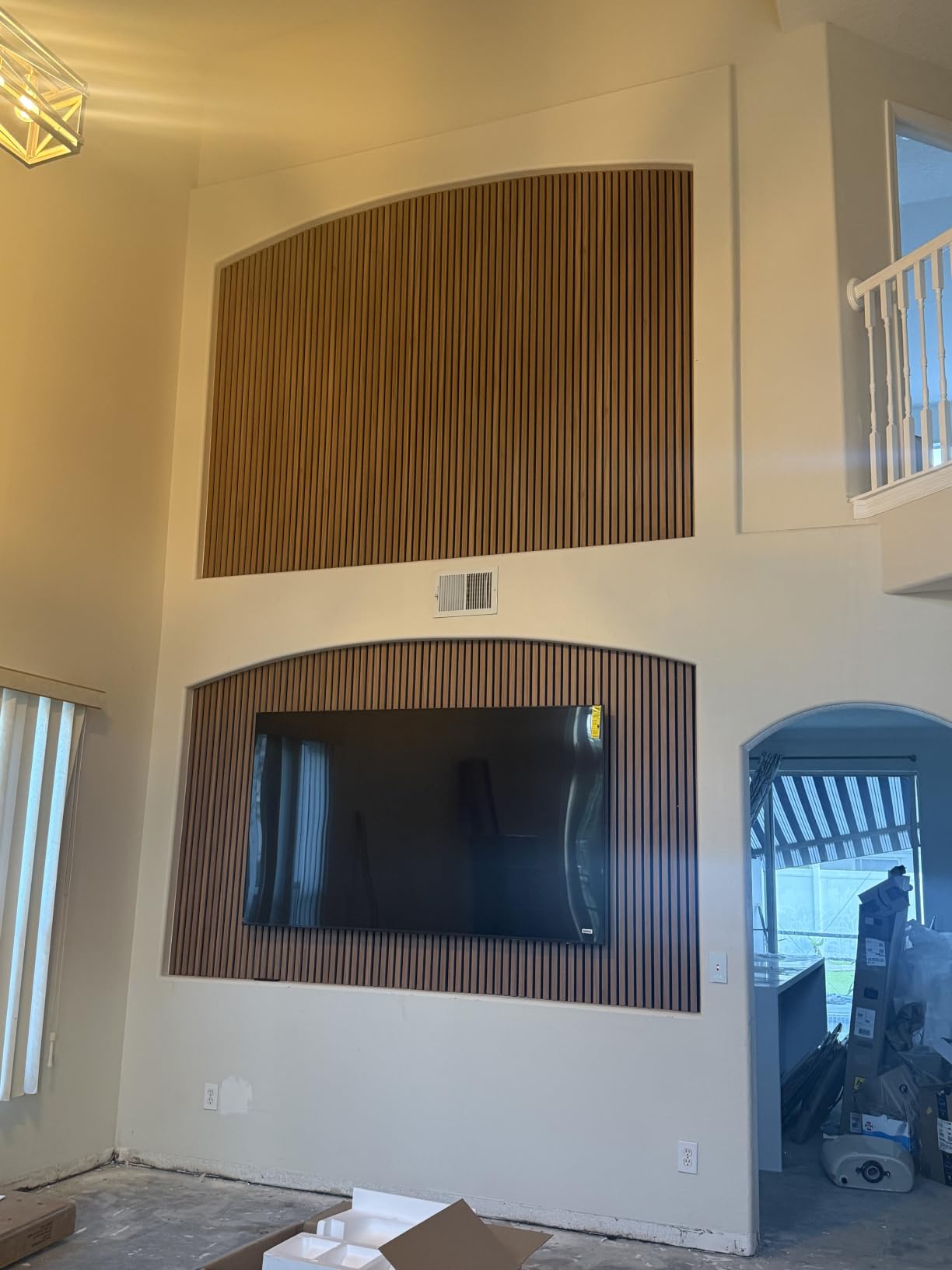Art3d 6-Piece Wood Slat Acoustic Panels for Stylish Decor and Noise Reduction, 3D Textured Panel for Ceiling and Wall, Walnut customer photo 1