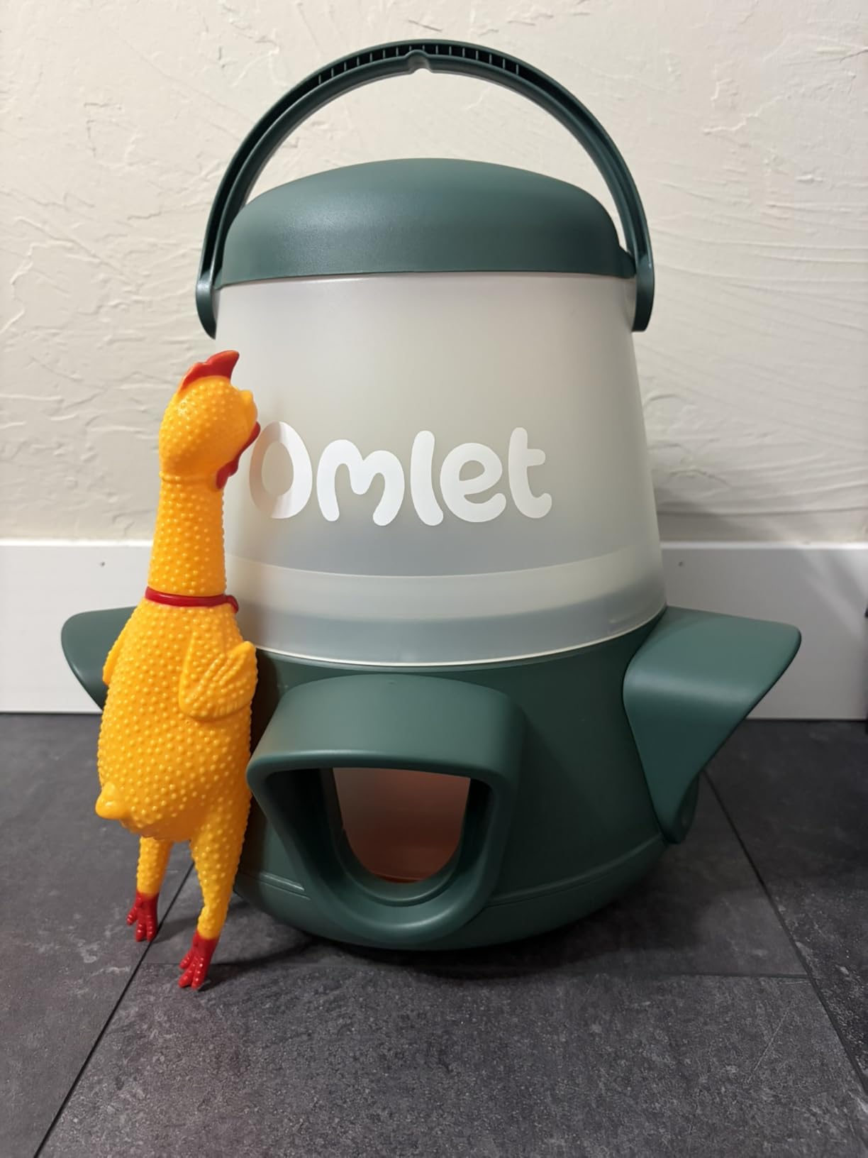 Omlet No Waste Chicken Feeder for Coop | 12lb Anti-Spill Poultry Feeder with 5 Feeding Ports | Feeds 6 Hens for 7 Days | Hanging or Free Standing | Weatherproof customer photo 2