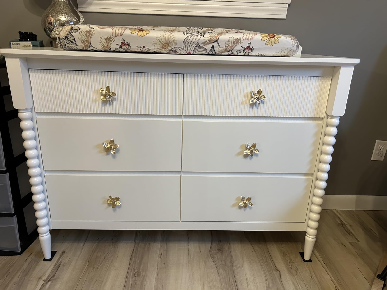 JOINICE White Nursery Dresser for Kids Bedroom, 6 Drawers for Storage | Jenny Lind Spindle Legs Dresser, Baby Clothes Organizer for Toddlers, Children's Room, Anti-tip Kit for Safety customer photo 2