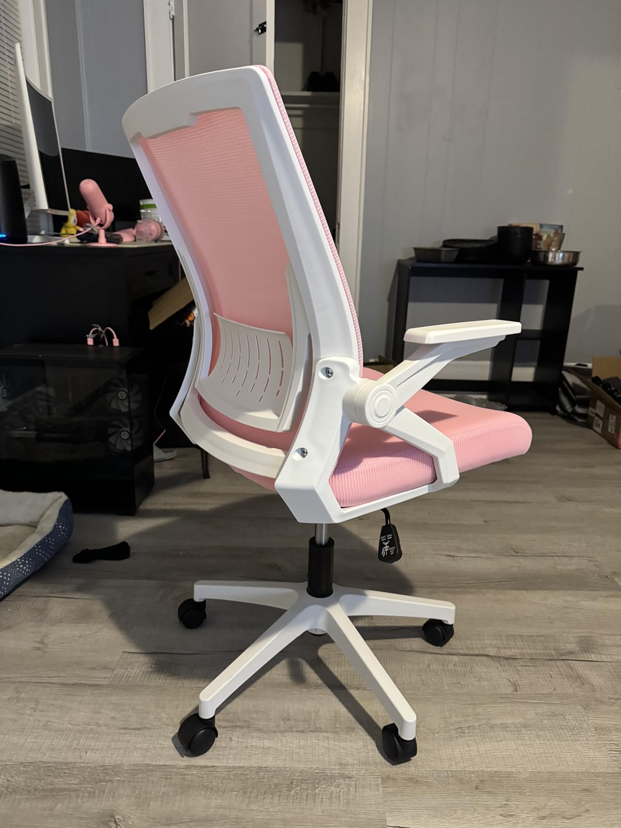 GTPLAYER Ergonomic Office Chair with Flip-up Armrests Executive Computer Chair for Home Office, Breathable Mesh & Comfy Lumbar Support, Black customer photo 2