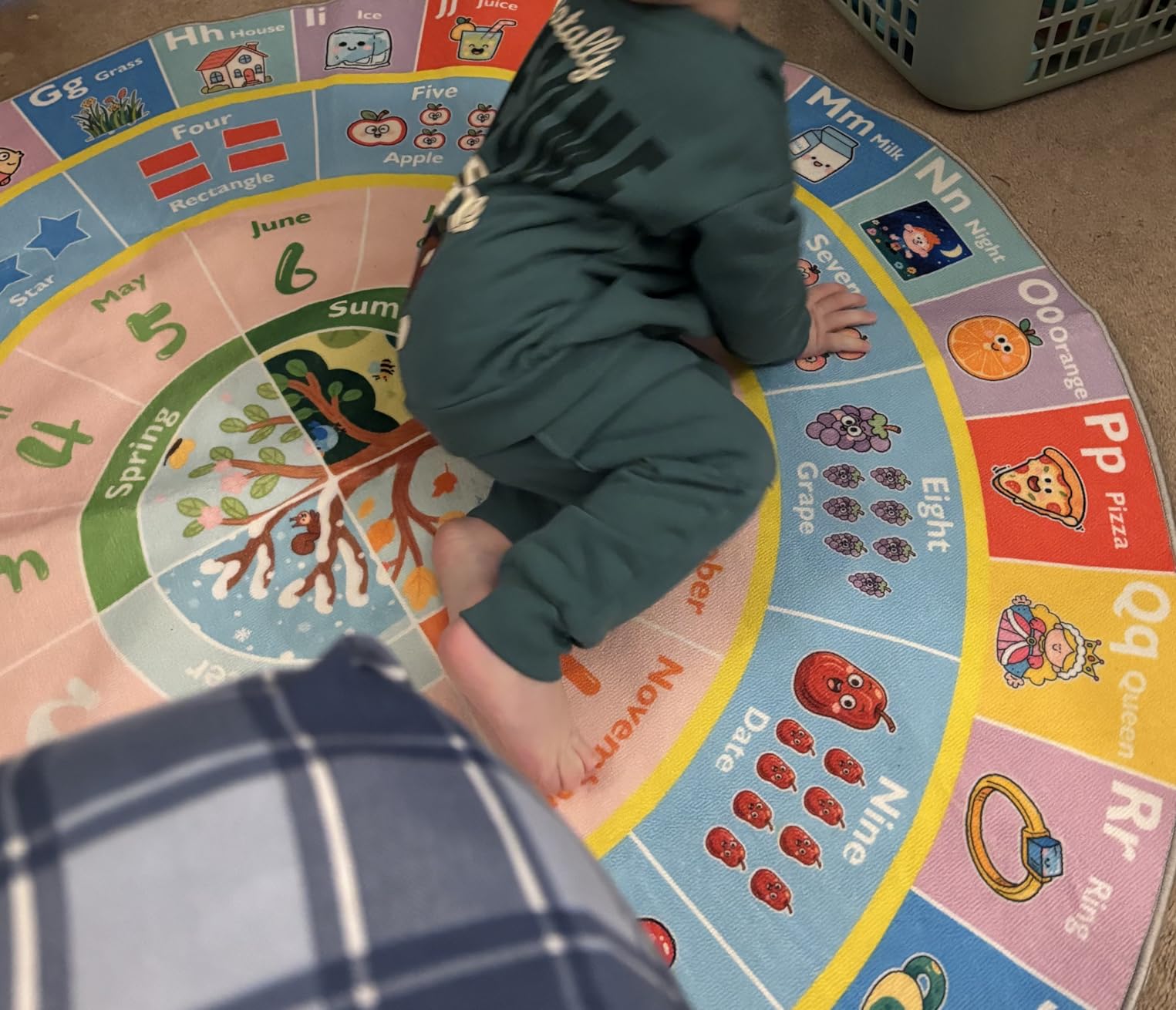 Classroom Rug Elementary 5x7 ft, Calming Corner Rug for Classroom | Non-Slip Washable, Educational Sensory Emotion Feelings Carpet, Smiley Face Kids Play Mat for Playroom, Black customer photo 2
