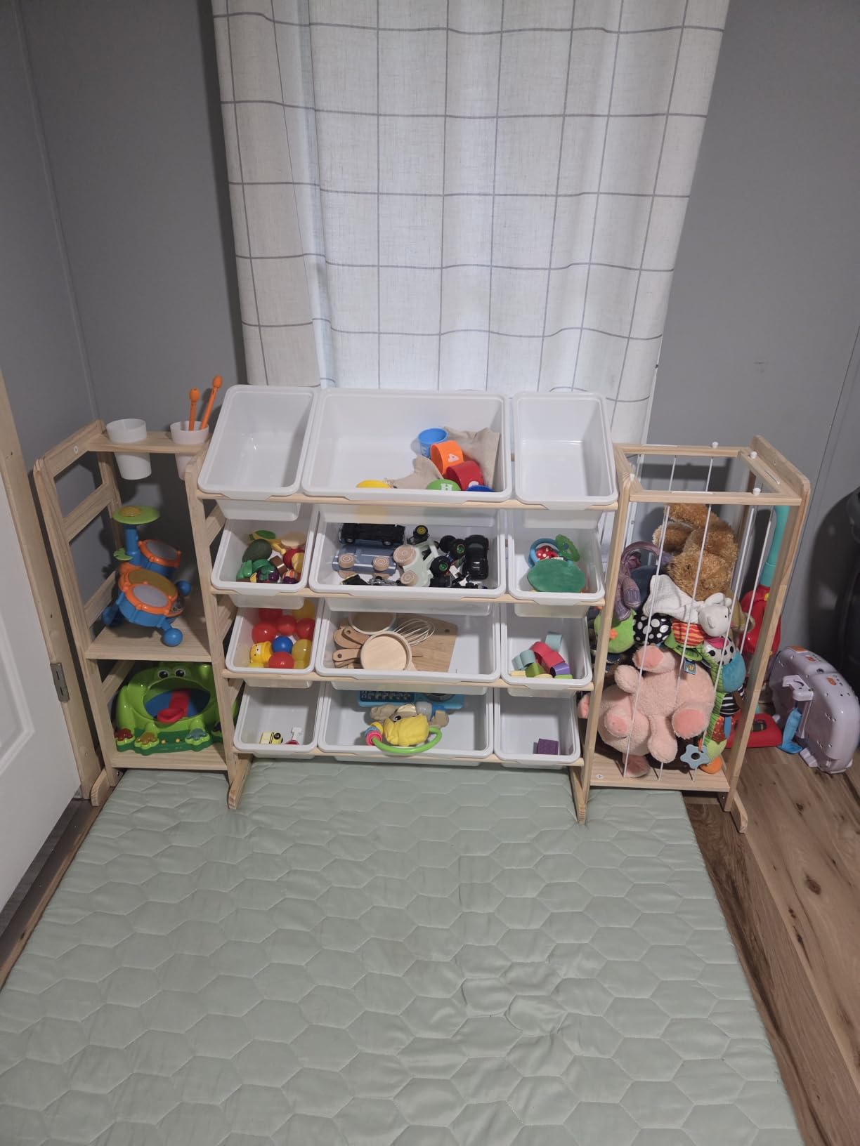 Toy Storage Organizer with Bookshelf and Stuffed Animal Storage - Kids Playroom Organization with Shelves and 12 Toy Bins - Toddler Living Room Toy Box for Lego - Nursery Bedroom Decor Essential customer photo 2